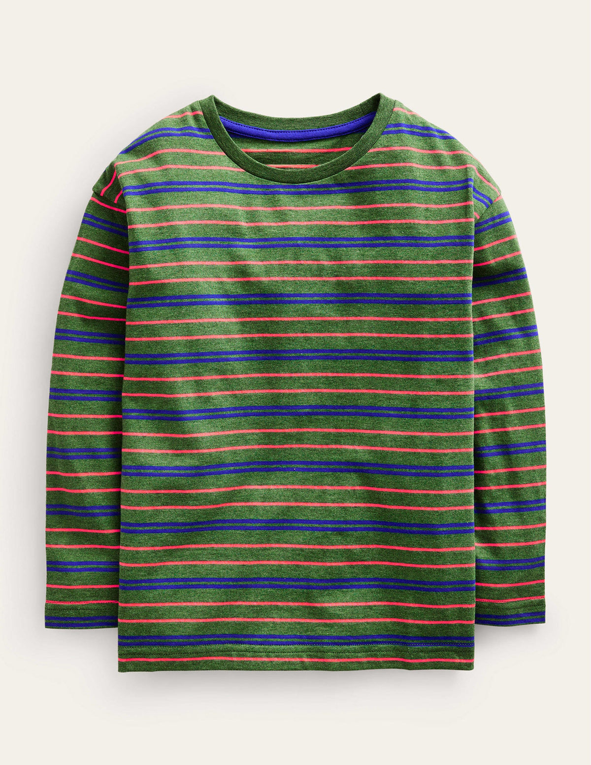 Long Sleeve Neon T-shirt-Green Marl/Neon Pink - Image 1