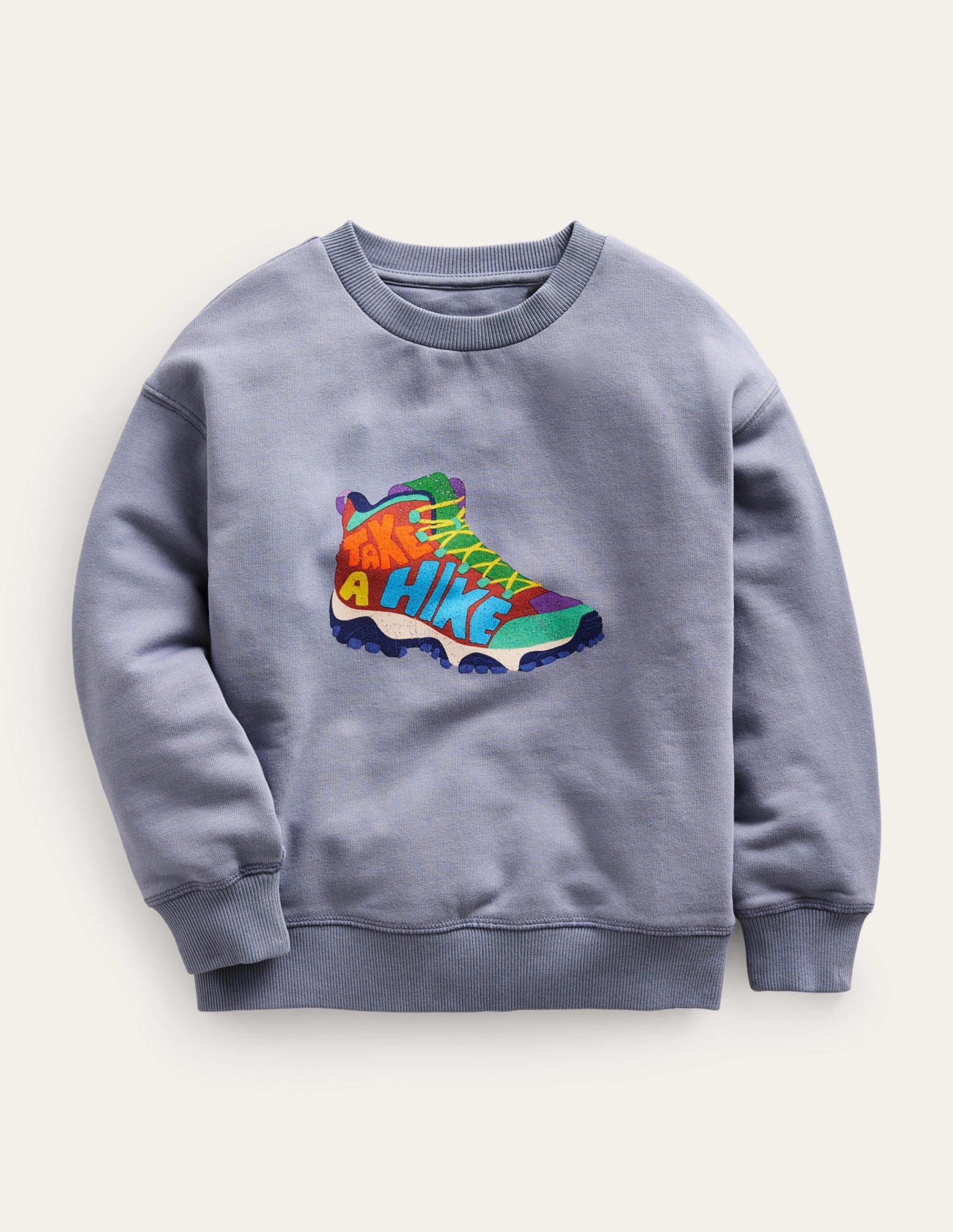 Sweat teint en pièce à logo-Bottine de randonnée gris - Image 1