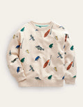 Printed Sweatshirt-Oatmeal Marl Fish