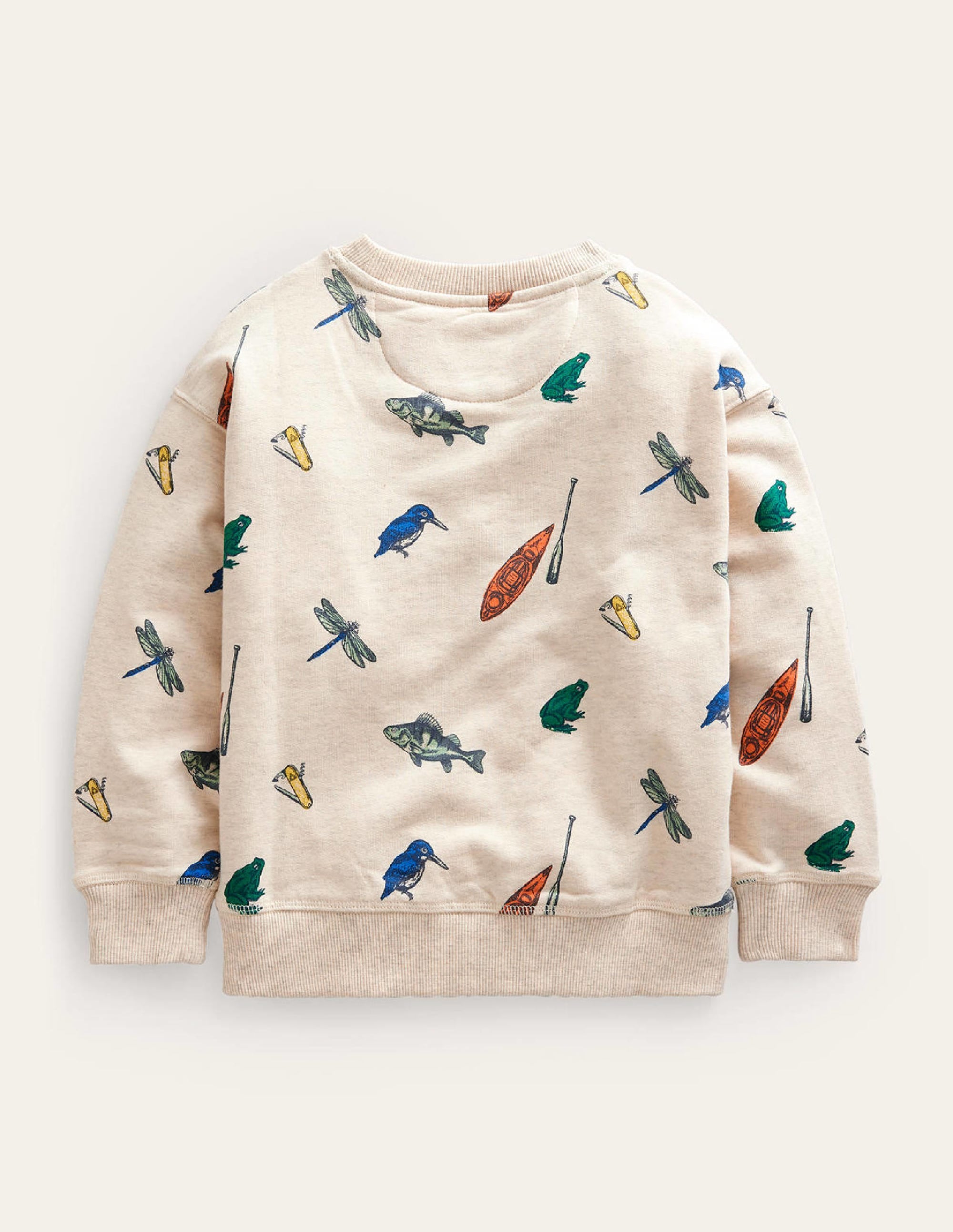 Sweat à imprimé-Poisson avoine chiné - Image 2