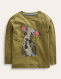 T-Shirt mit Superstitch-Olivgrün