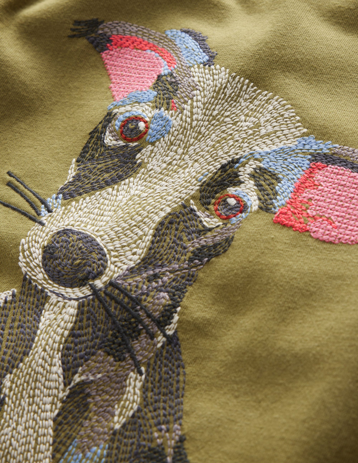 T-Shirt mit Superstitch-Olivgrün-3