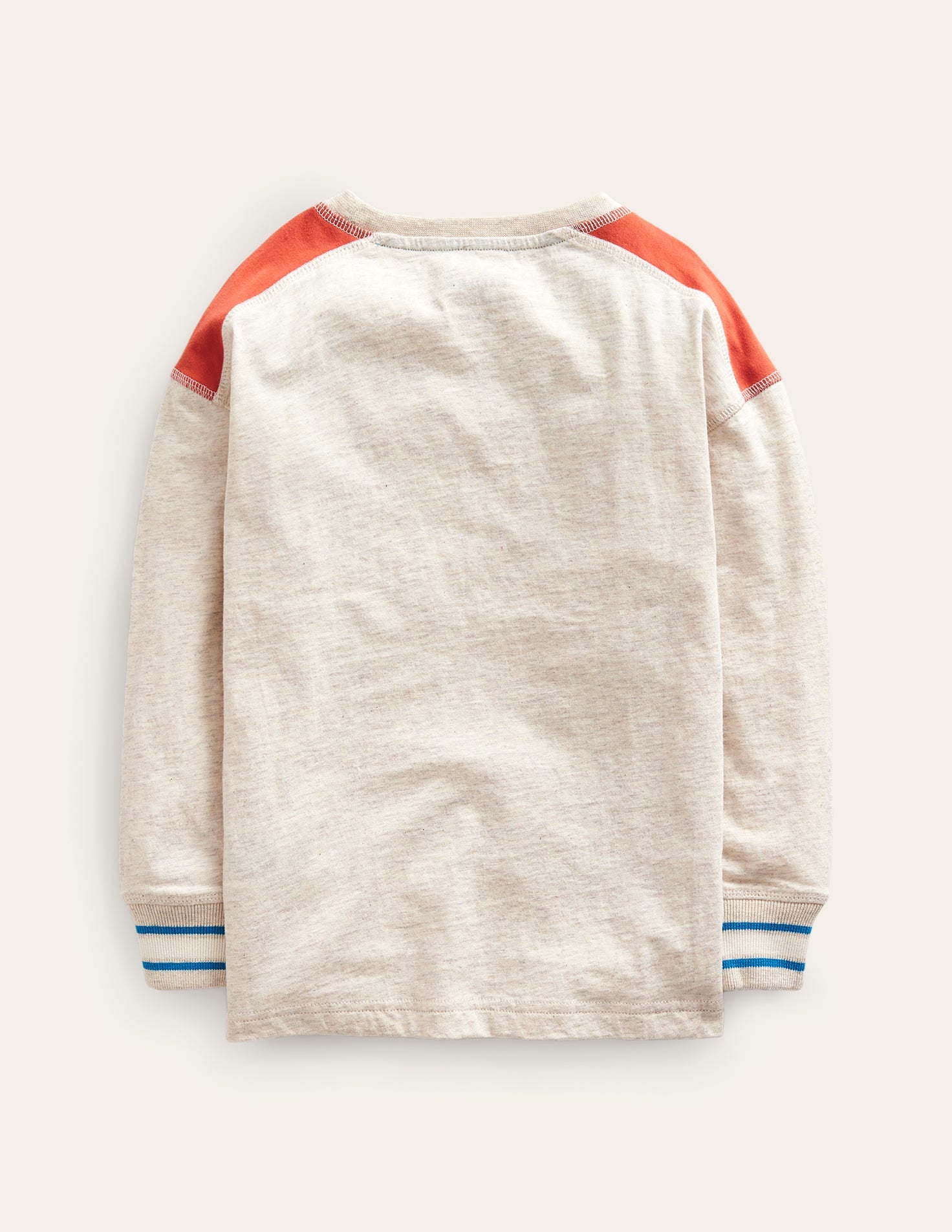 T-Shirt mit strukturierten Details-Haferbeige Meliert-2