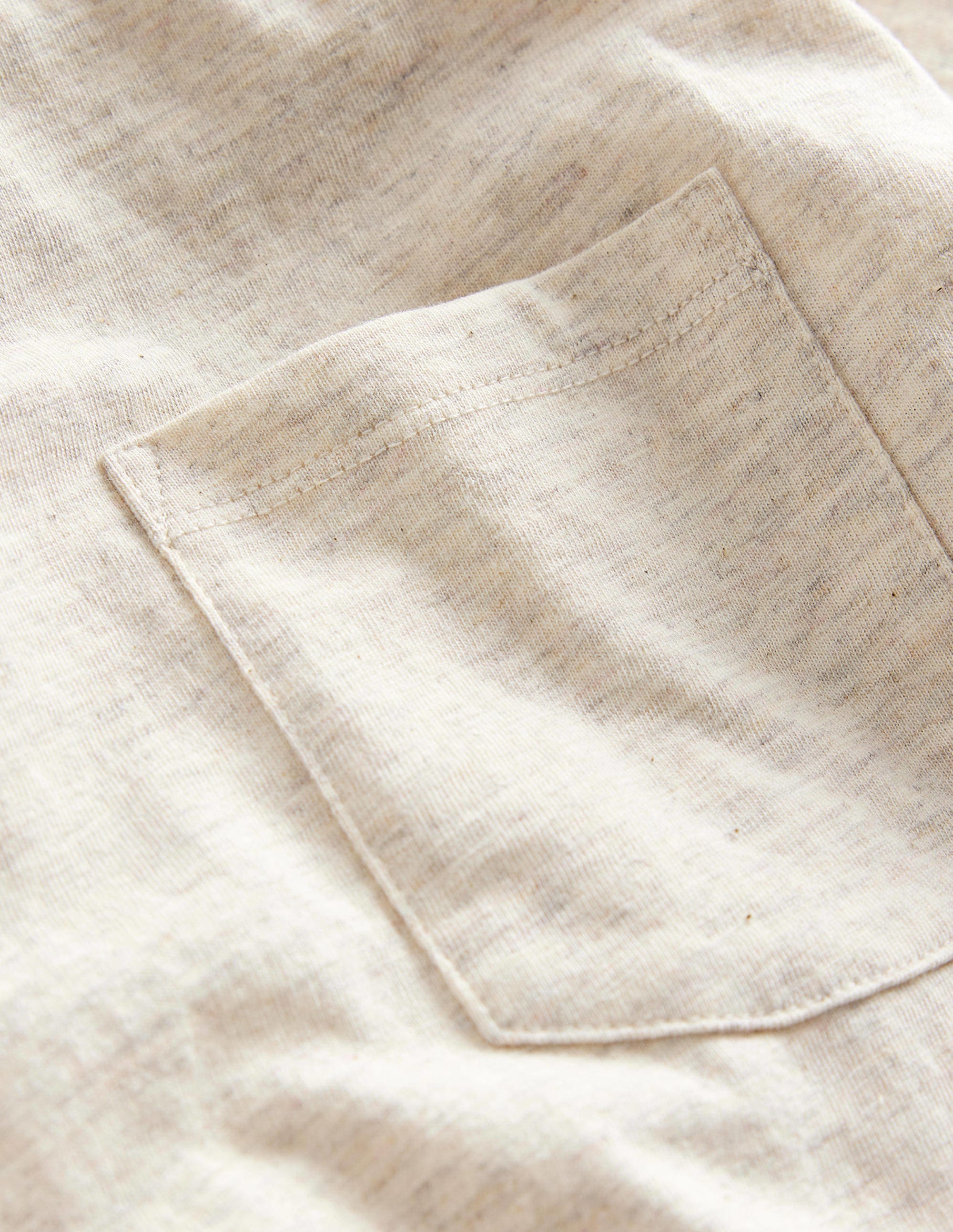 T-Shirt mit strukturierten Details-Haferbeige Meliert - Image 3