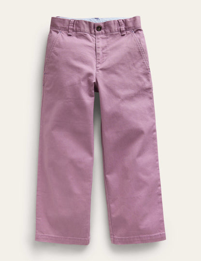 Chinohose mit weitem Bein-Mammut-Grau