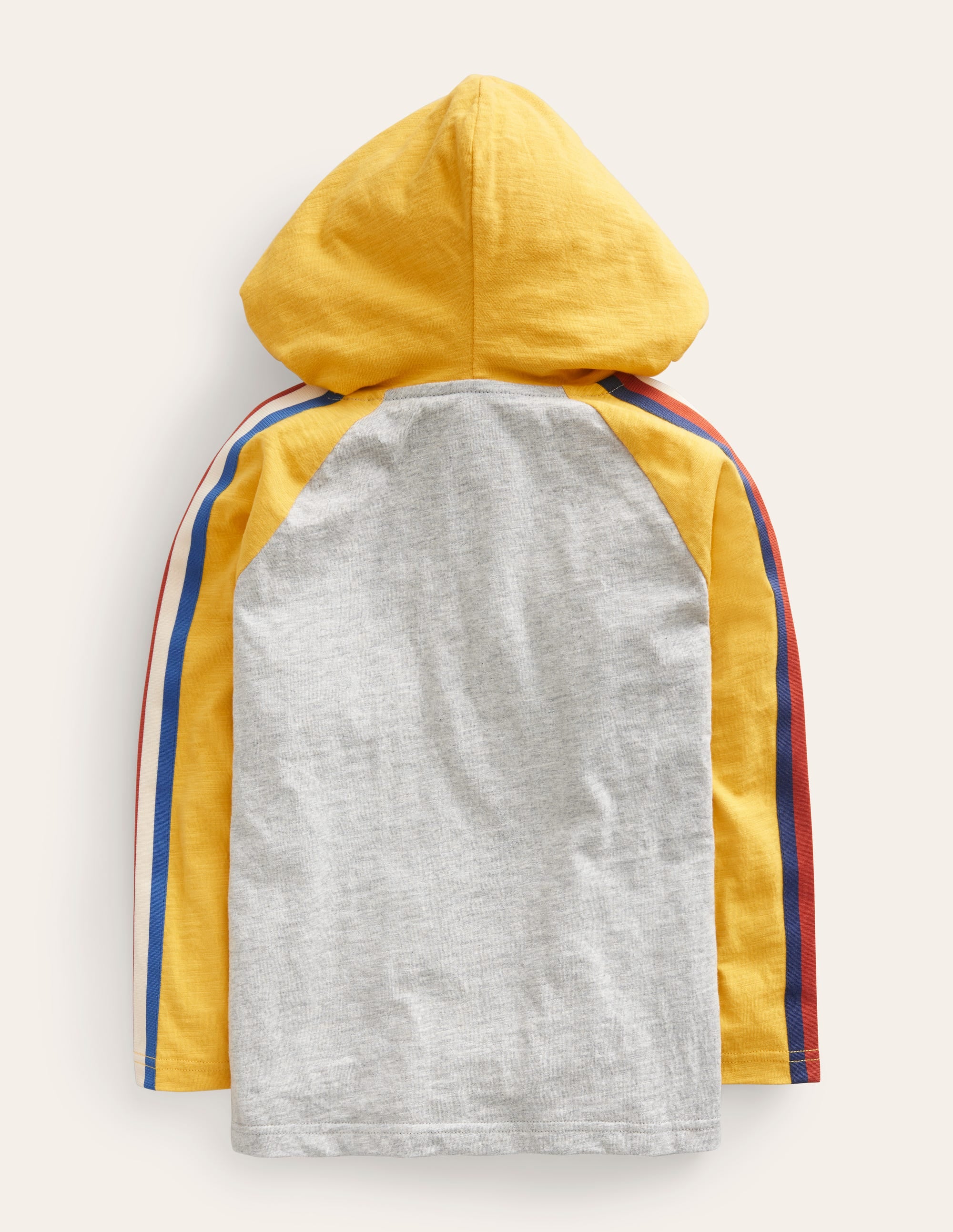 T-shirt à manches raglan et capuche-Gris chiné/jaune rayon de miel - Image 2