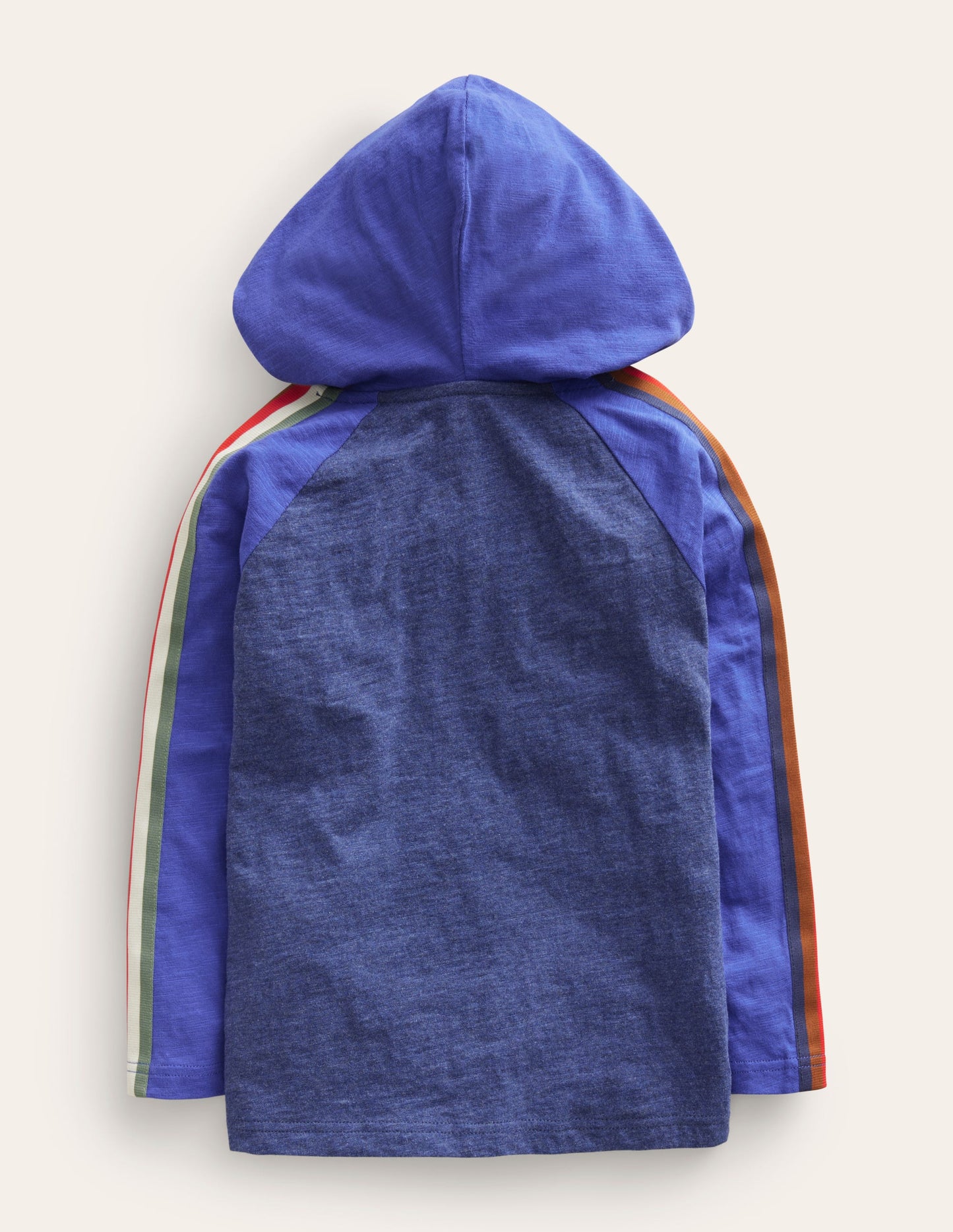 T-Shirt mit Raglanärmeln und Kapuze-Marineblau Meliert/Brillantblau