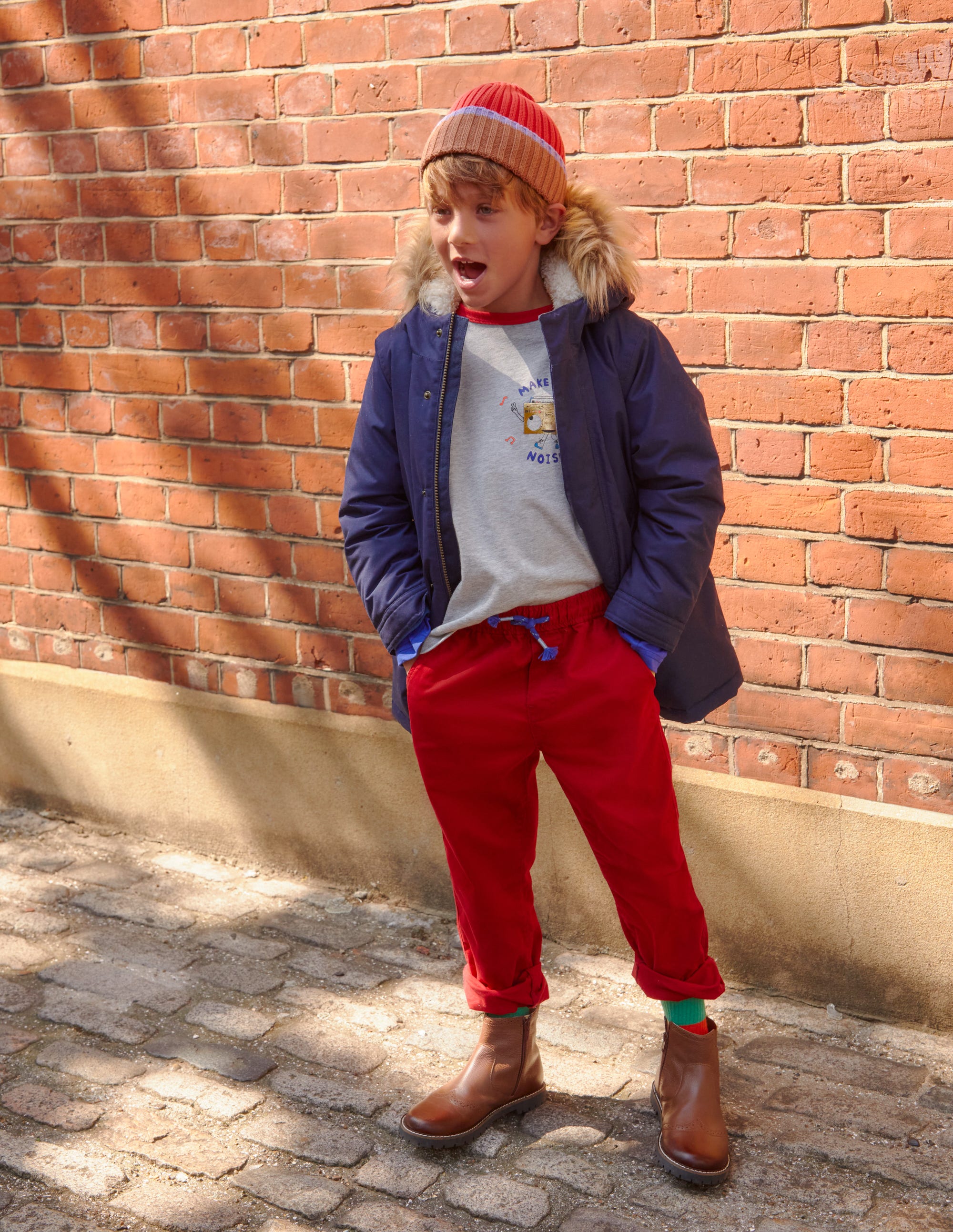 Slim Pull-On Trousers-Royal Red - Image 4