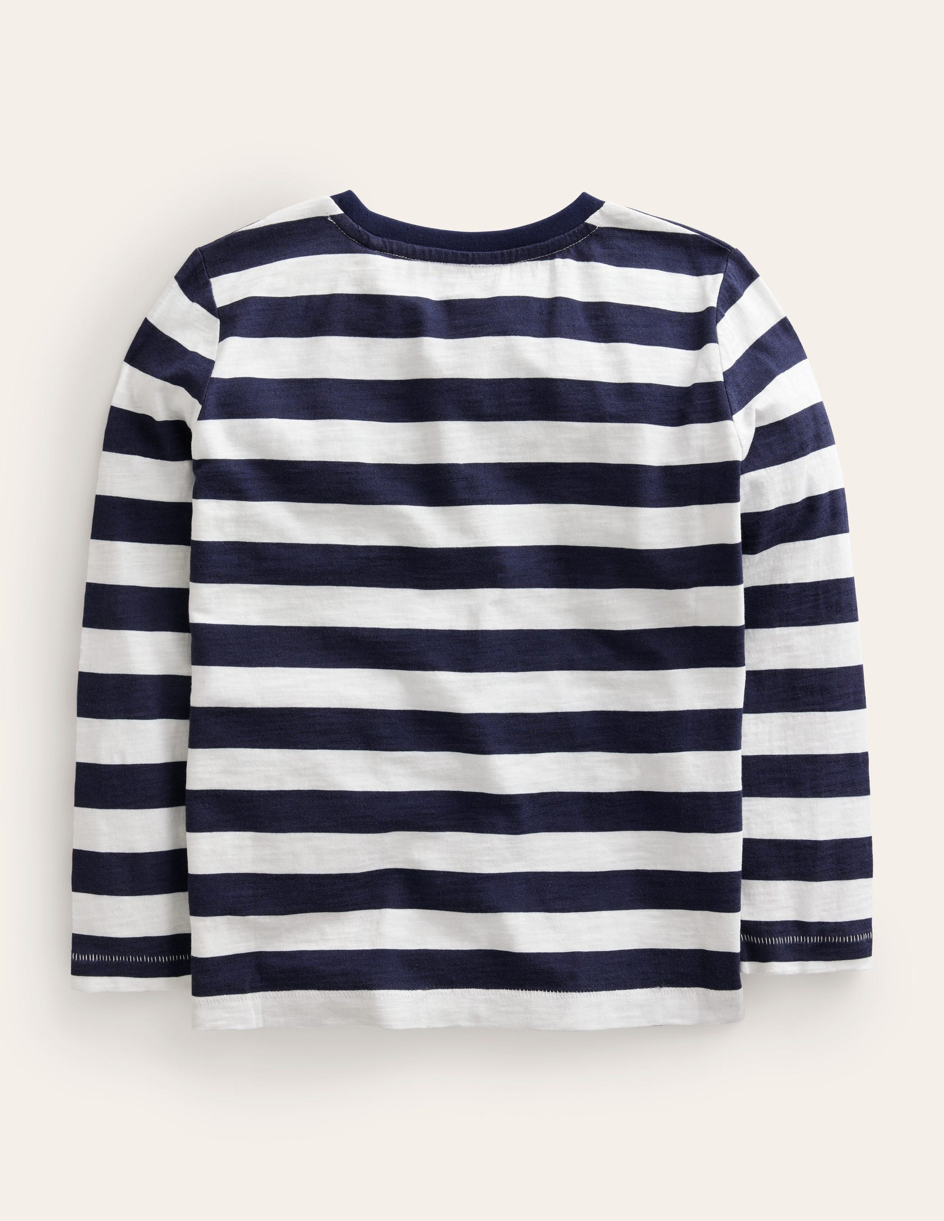 Langärmliges T-Shirt in gewaschener Optik-Französisches Marineblau/Naturweiß Gestreift-2