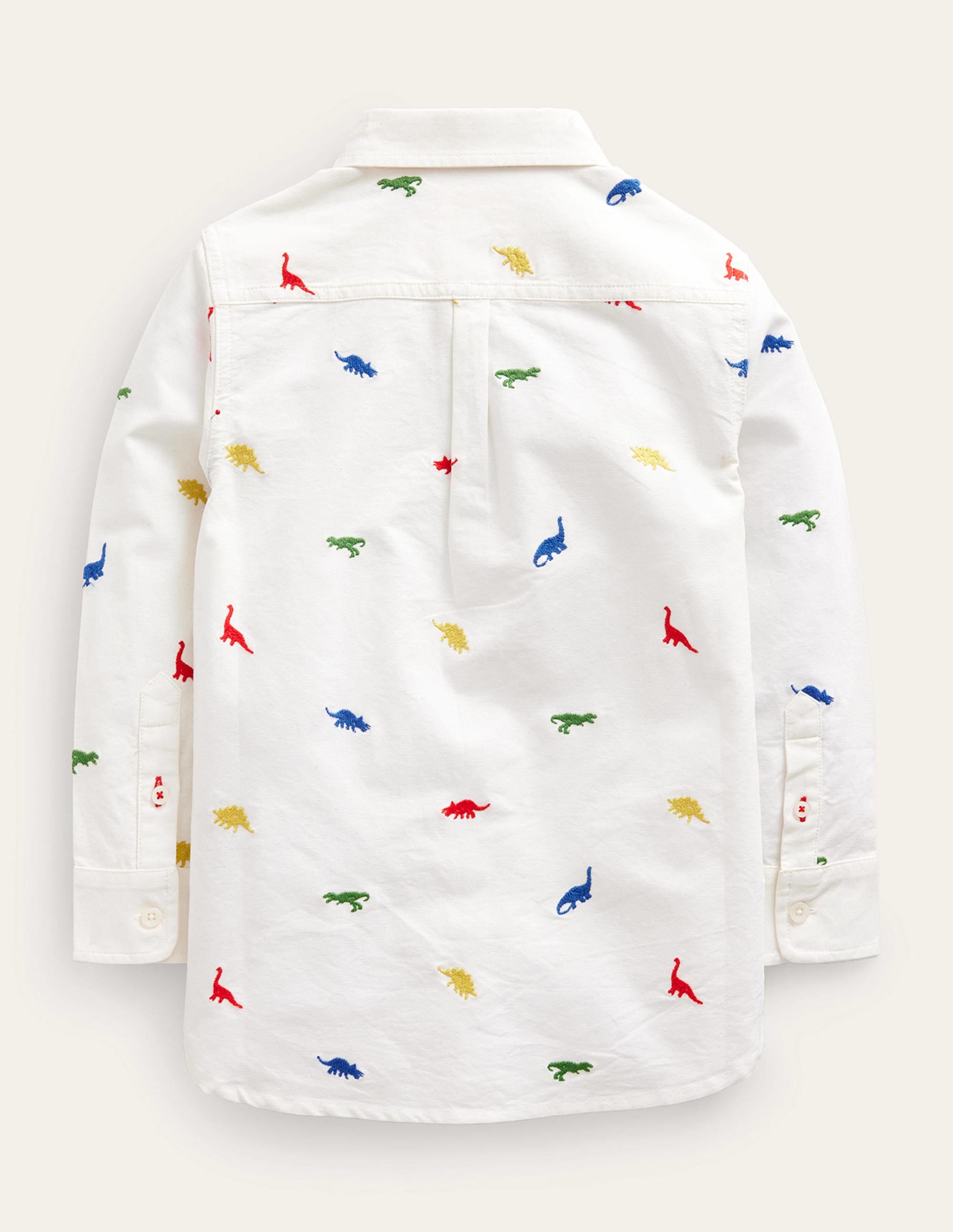 Embroidered Oxford Shirt-Ivory Dinosaur - Image 2