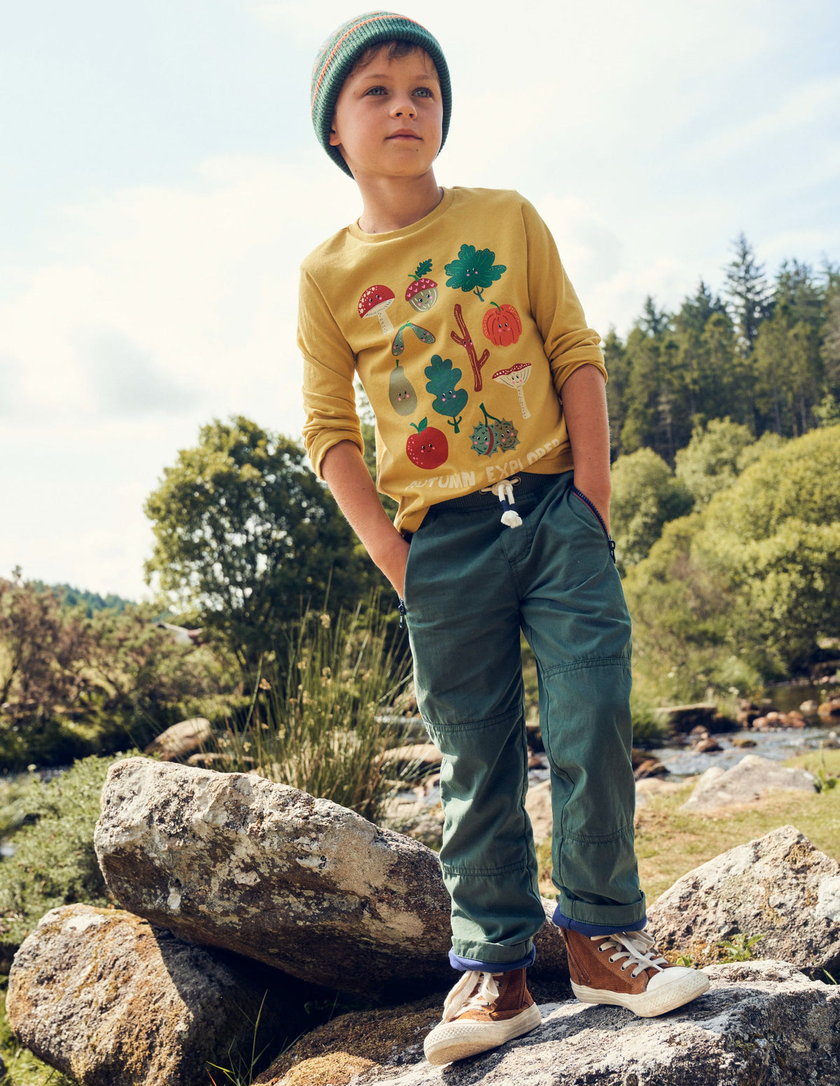Bedrucktes T-Shirt-Ölgelb Herbst-Entdecker - Image 4
