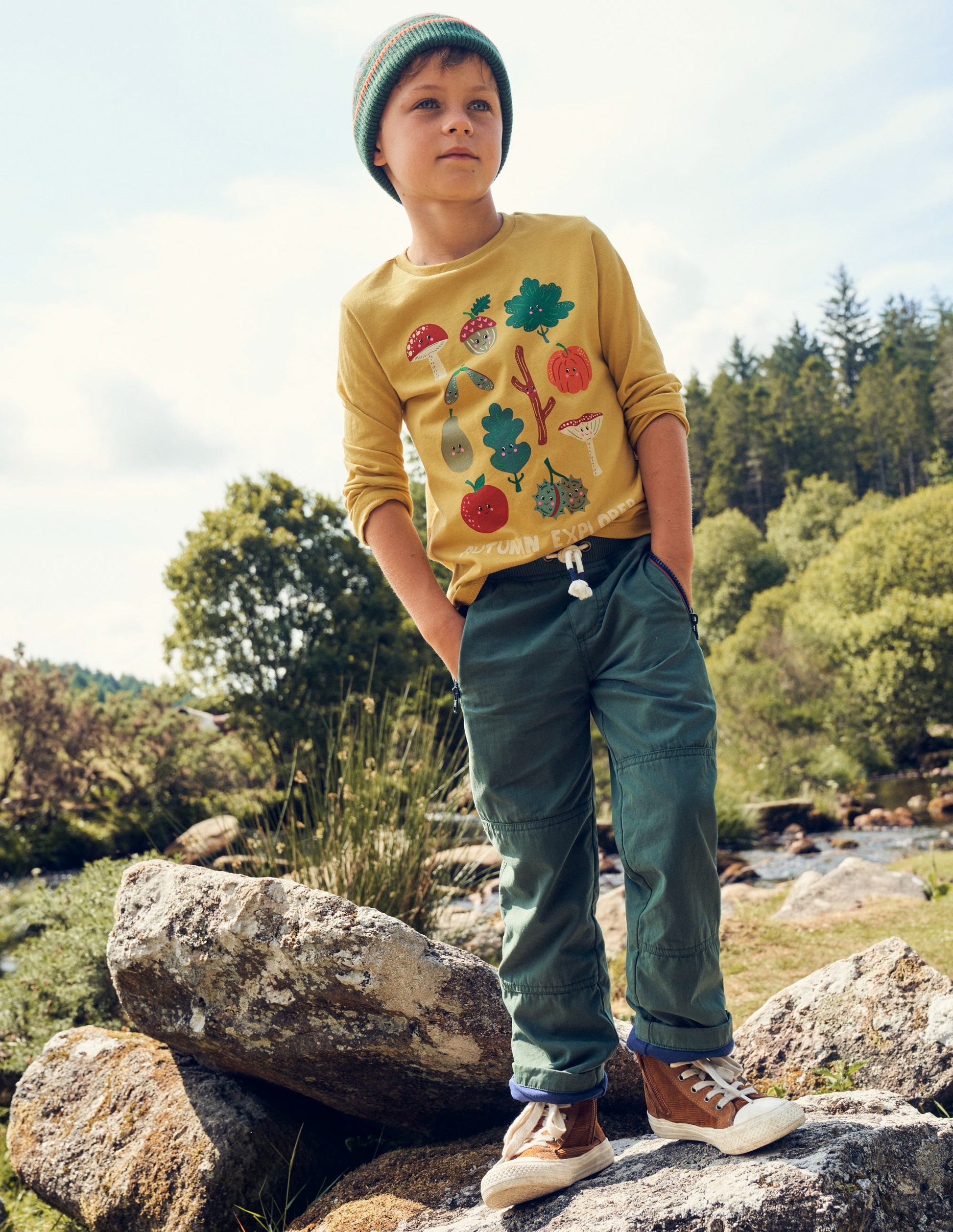Pantalon cosy doublé-Vert monstre-4