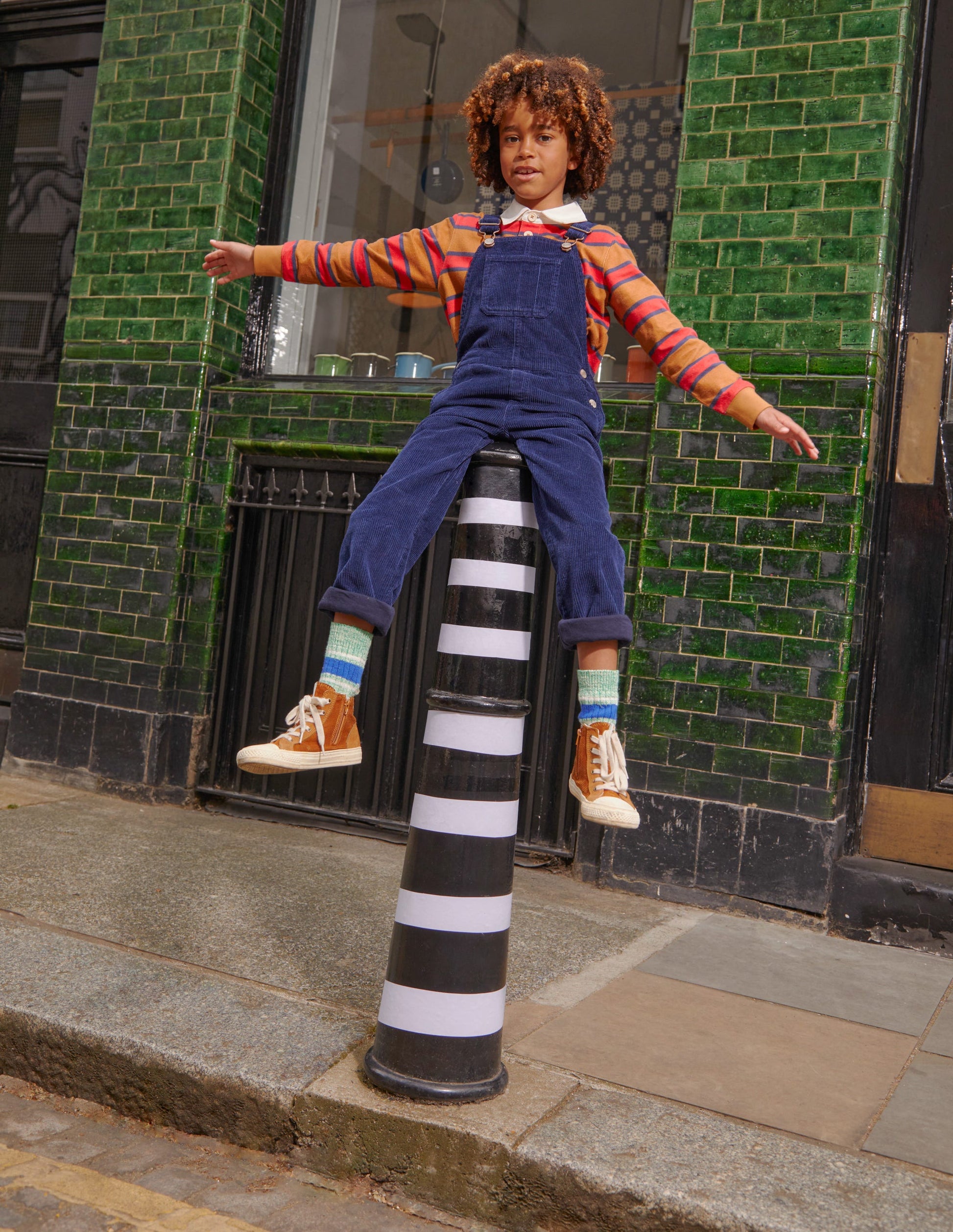 Utility-Latzhose aus Cord-Schuluniform-Marineblau-1