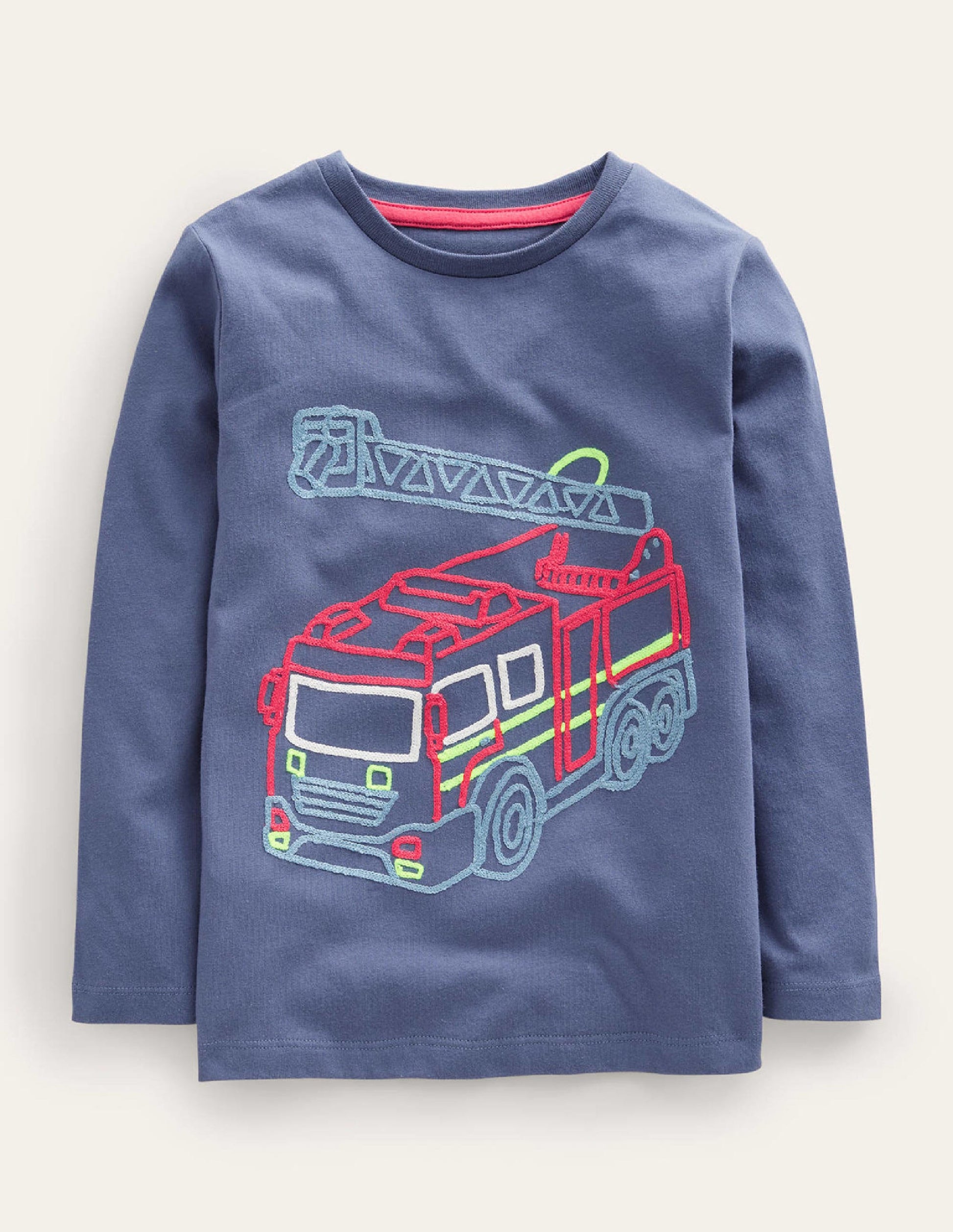 Chain Stitch Logo T-shirt-Robot Blue-1