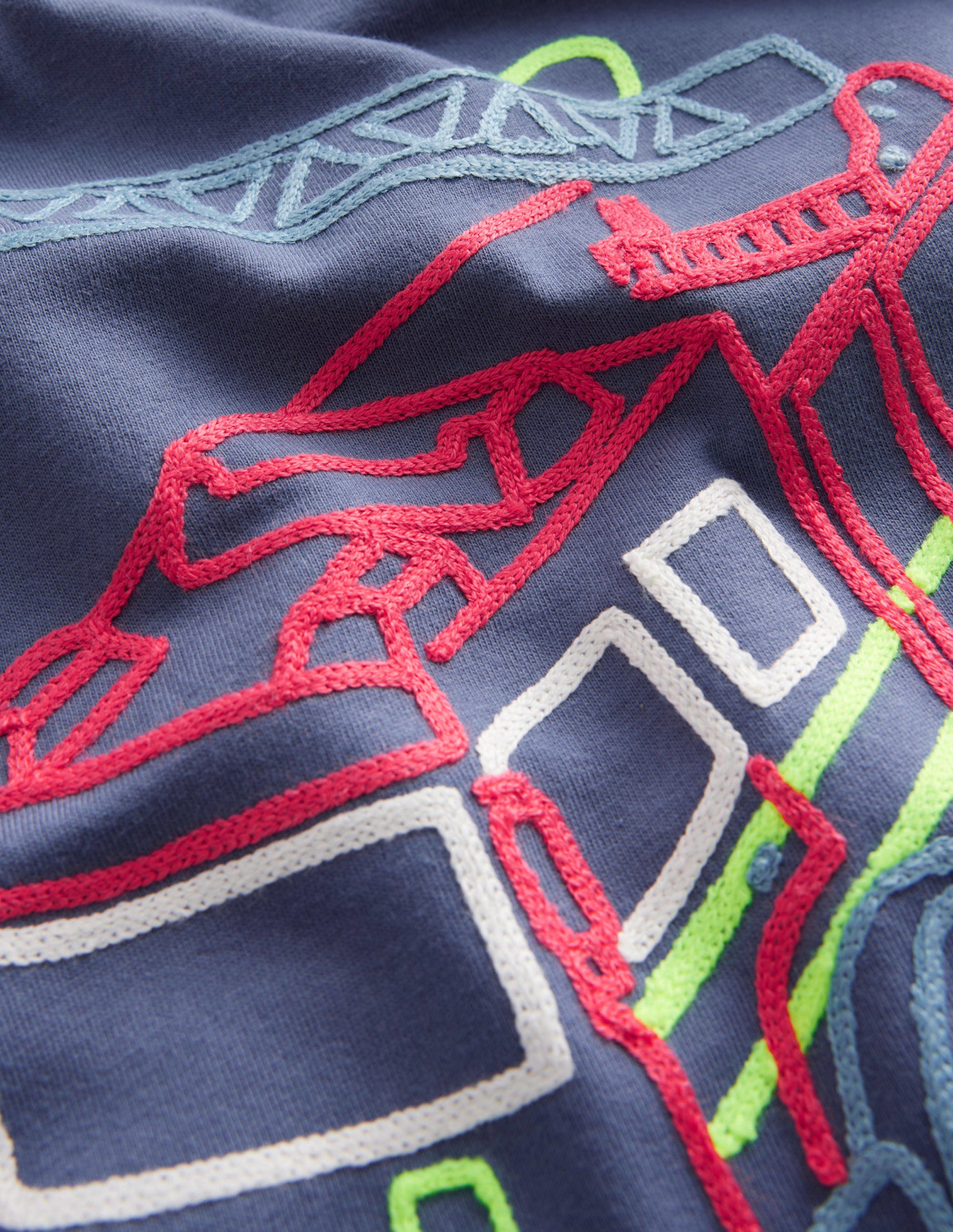 Chain Stitch Logo T-shirt-Robot Blue - Image 3