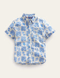 Chemise en coton et lin-Lagon Provence