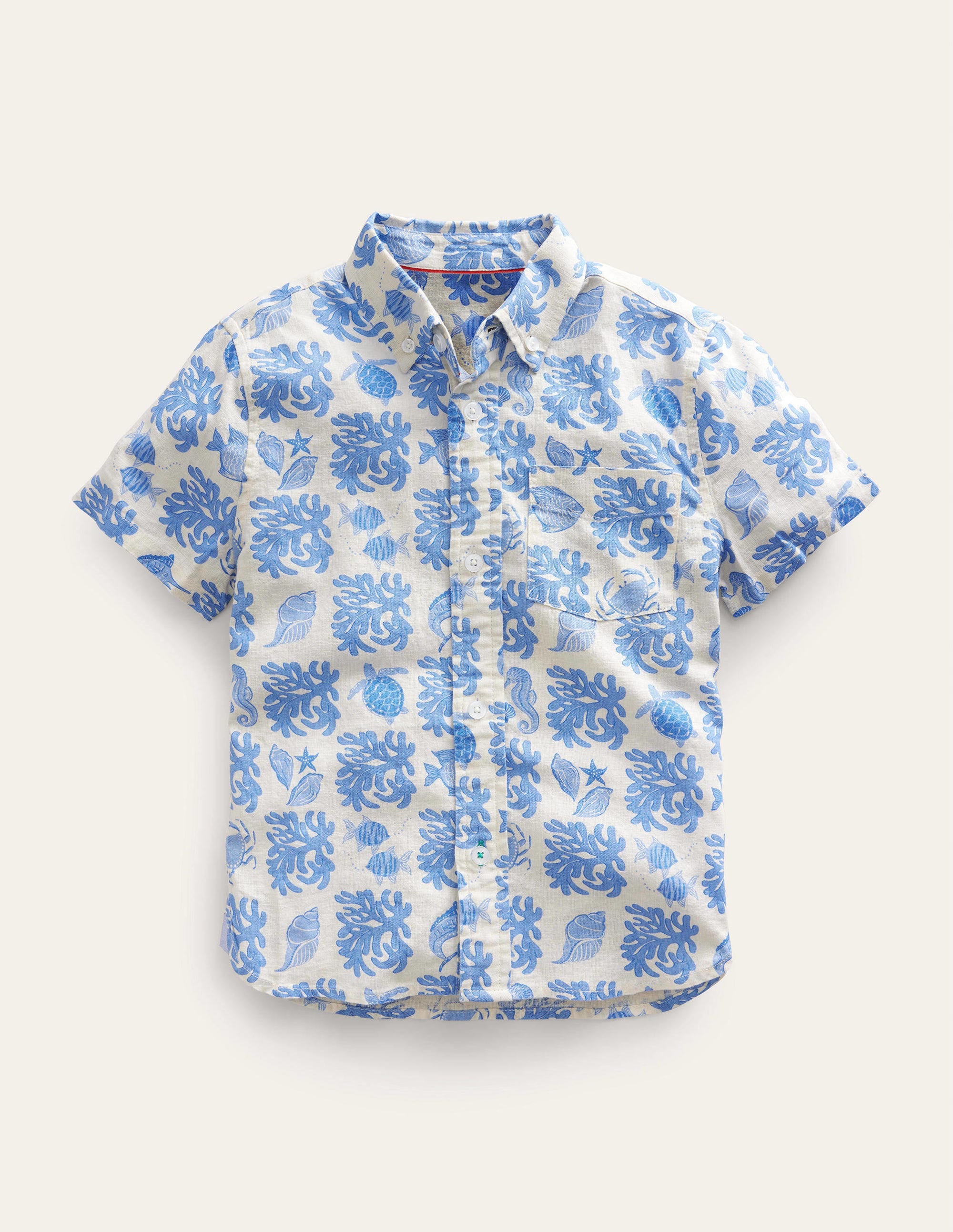 Chemise en coton et lin-Lagon Provence - Image 1