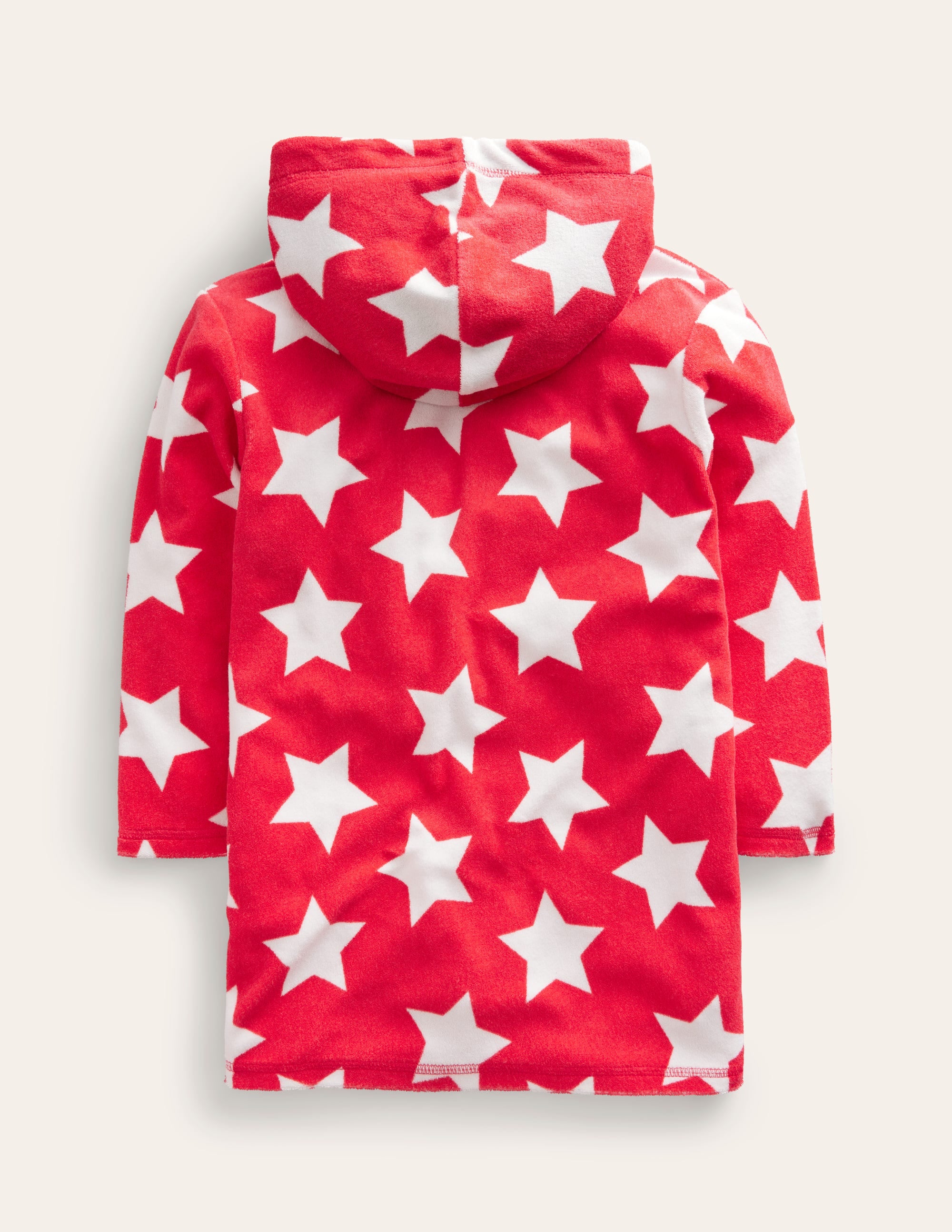 Frottee-Badeponcho-Rot, Sterne - Image 2