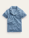 Polo en éponge-Bleu galet
