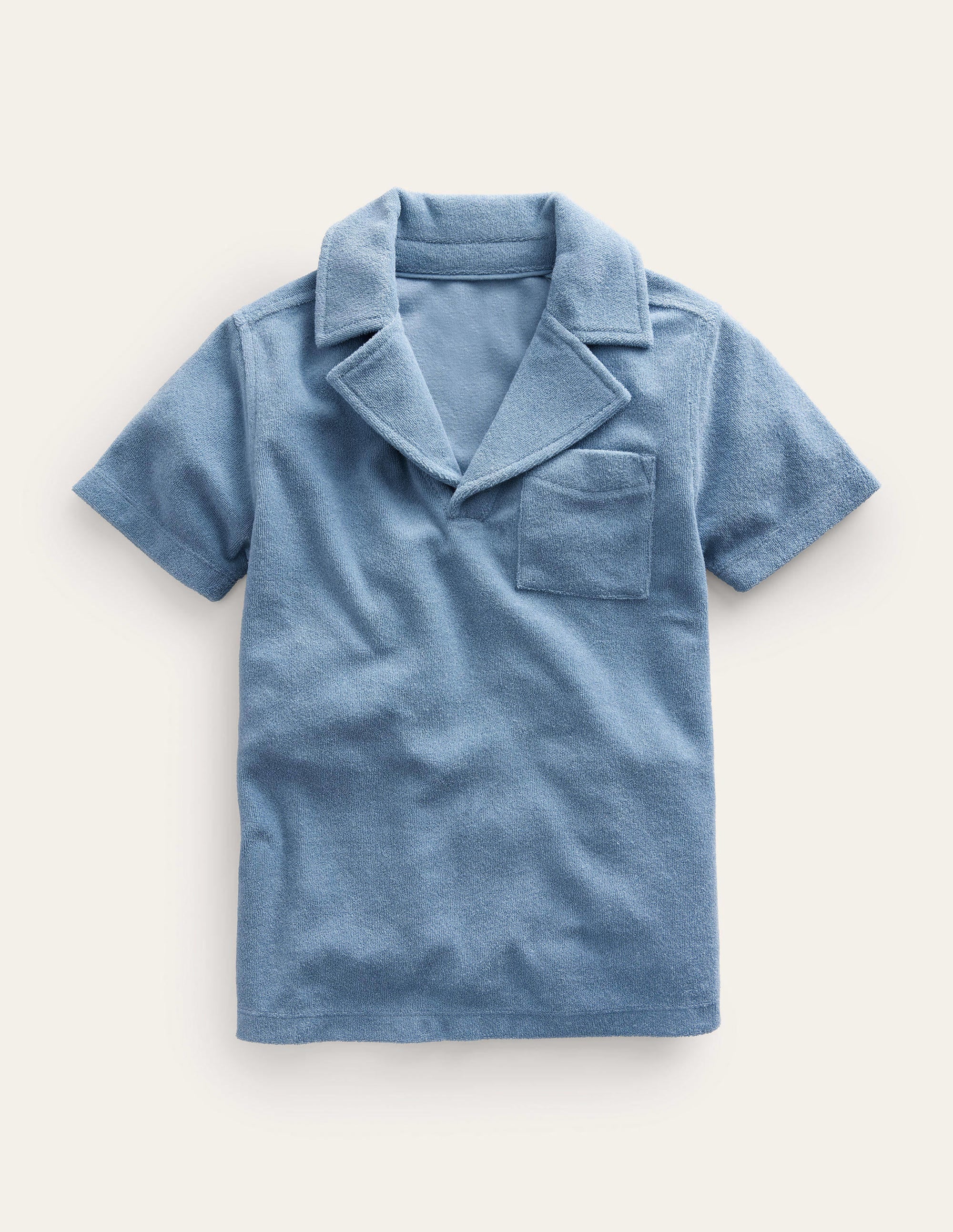 Polo en éponge-Bleu galet - Image 1