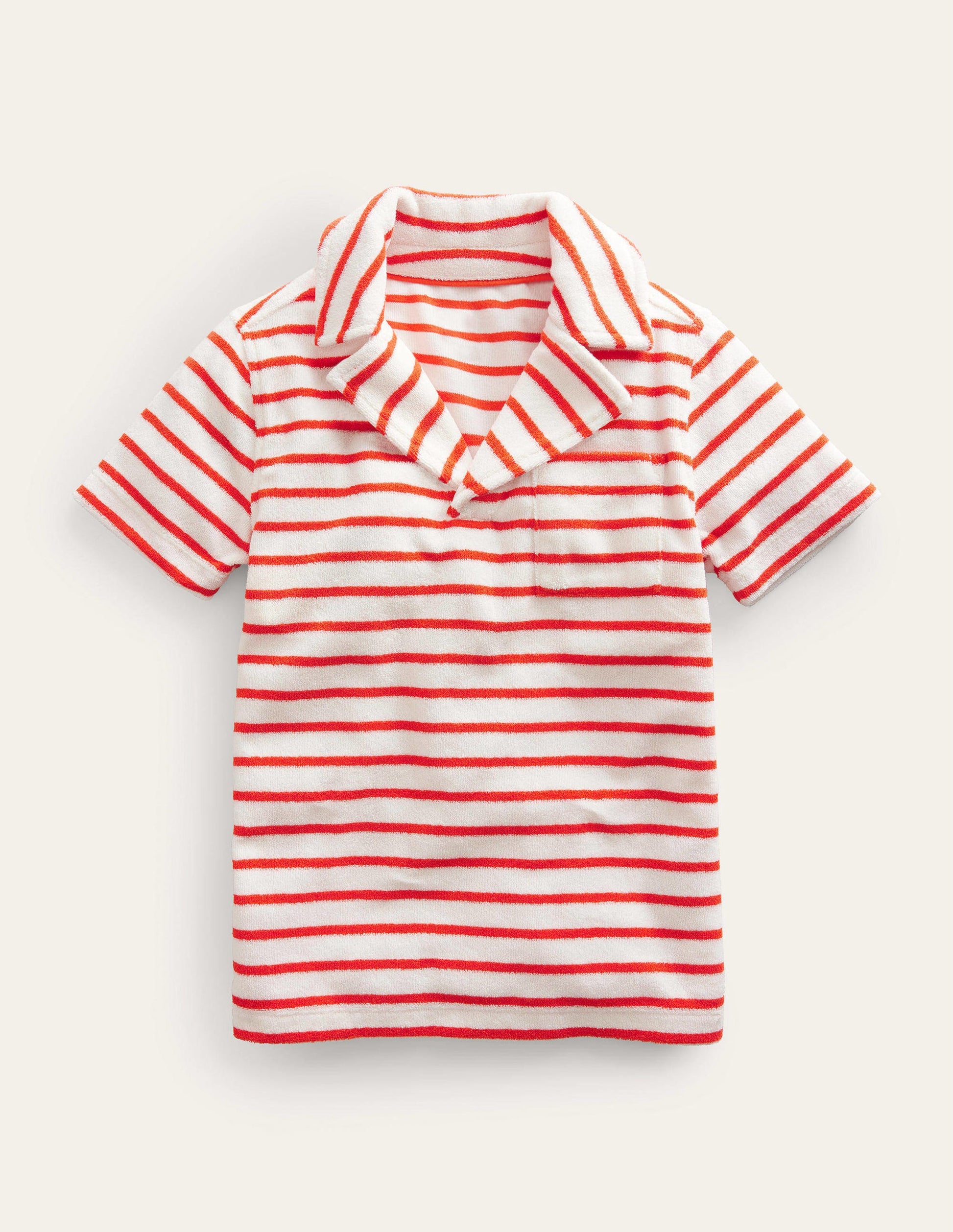 Polo en éponge-Rouge/blanc-1