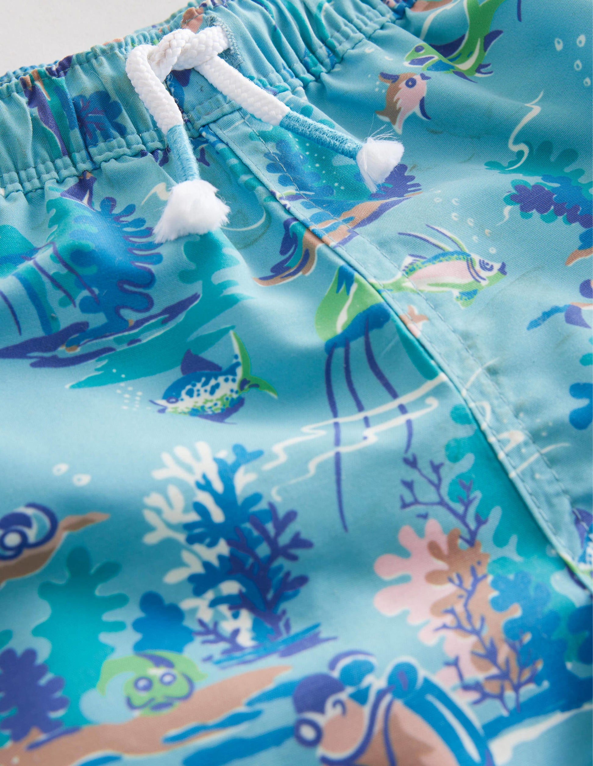 Badeshorts-Meerblau, Tauchermuster-4