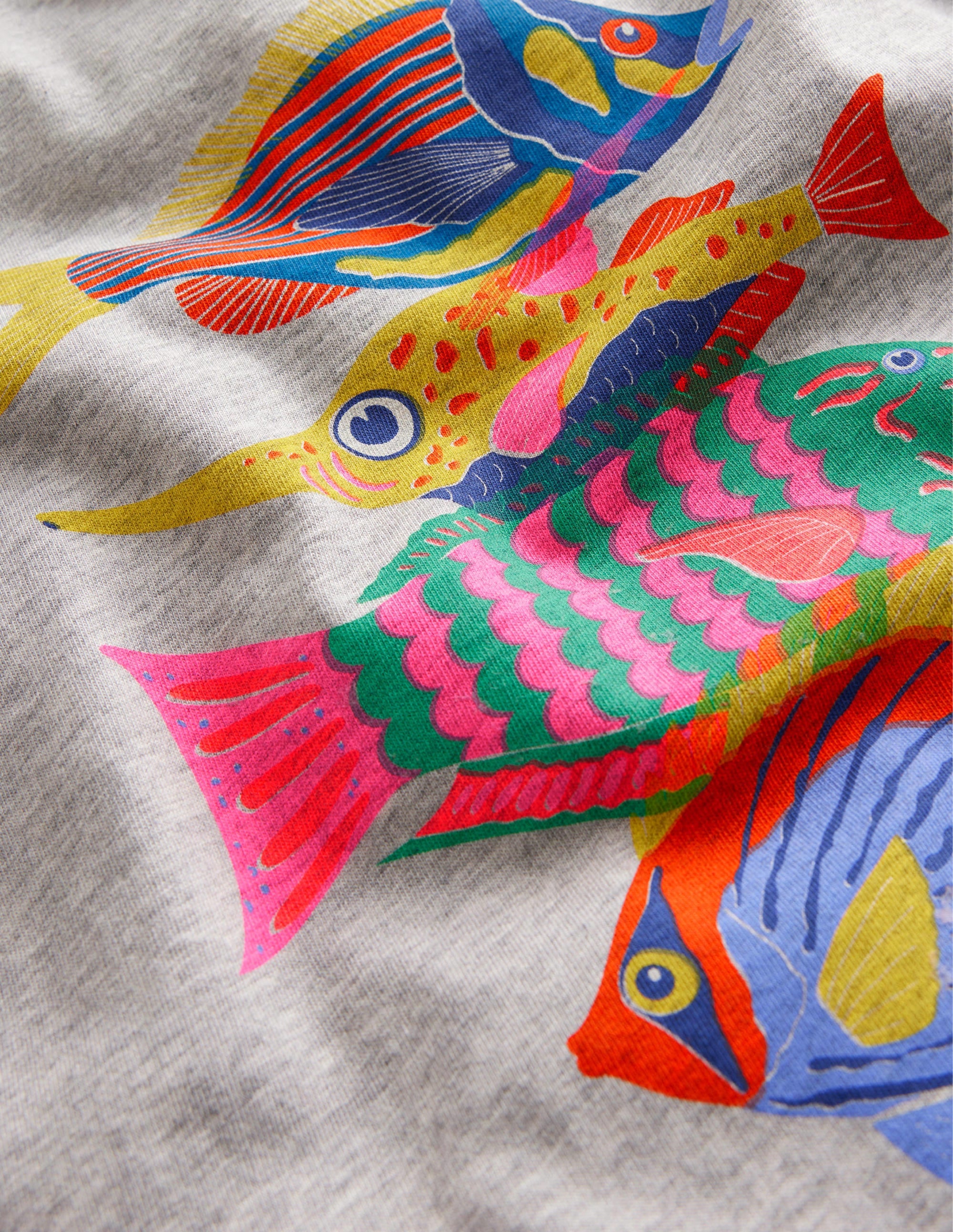 T-shirt à imprimé graphique-Poisson argenté chiné - Image 3