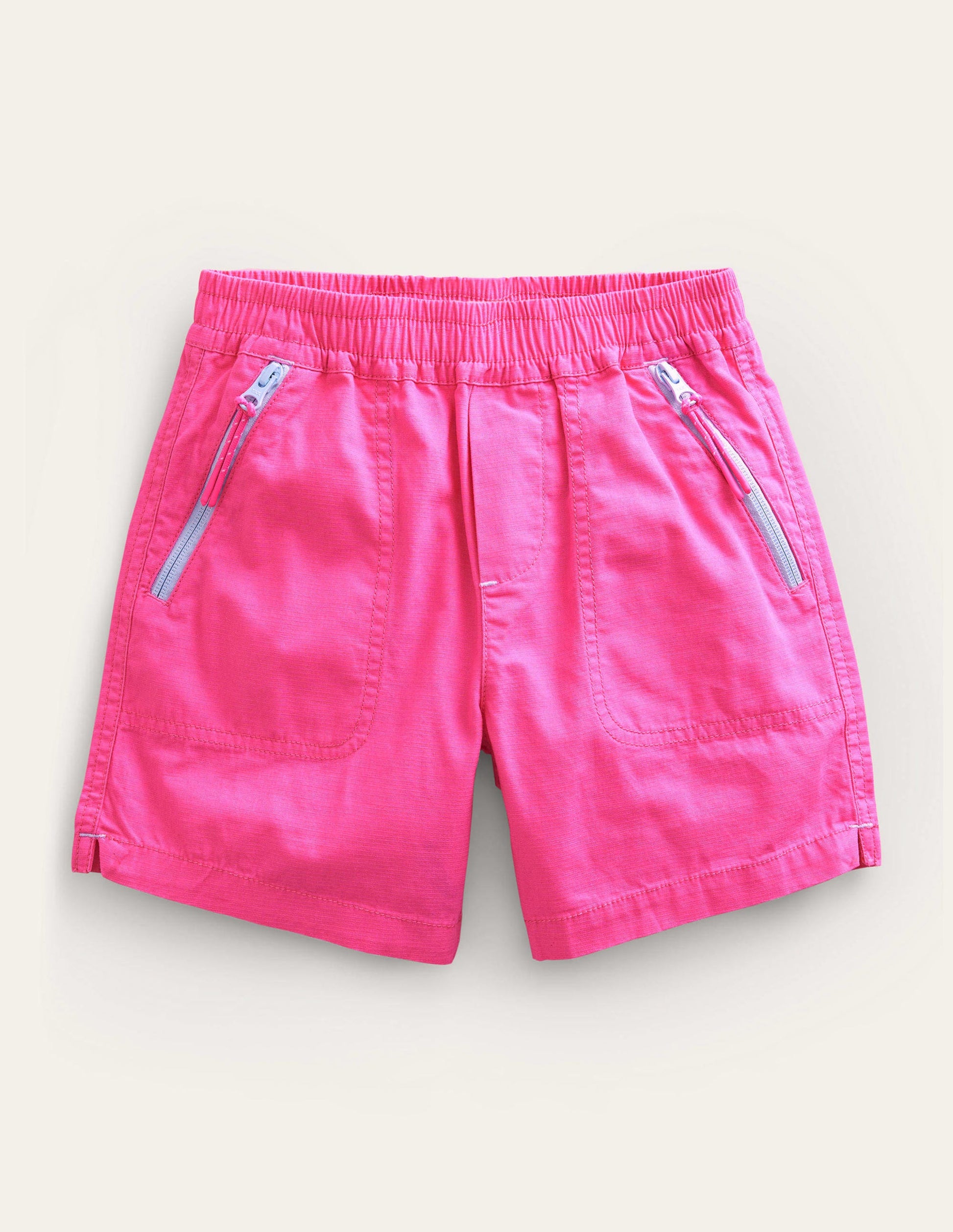 Short utilitaire en coton ripstop-Rose festival-1
