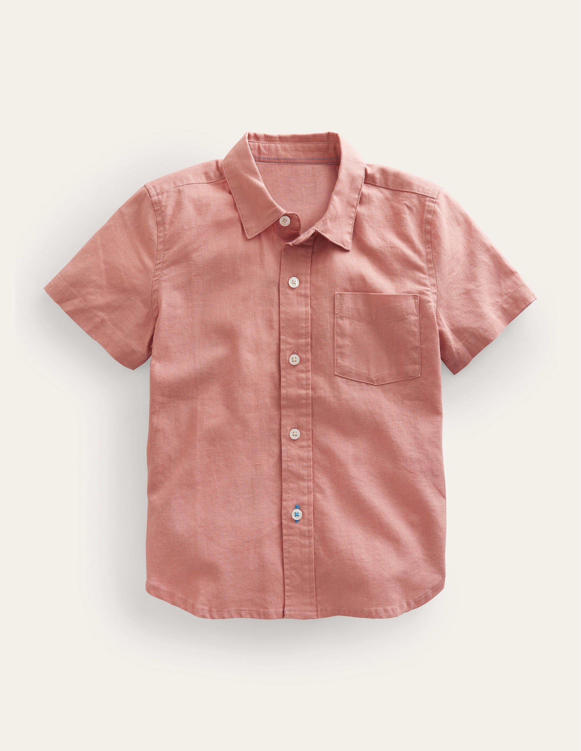 Cotton Linen Shirt-Rose Pink - Image 1