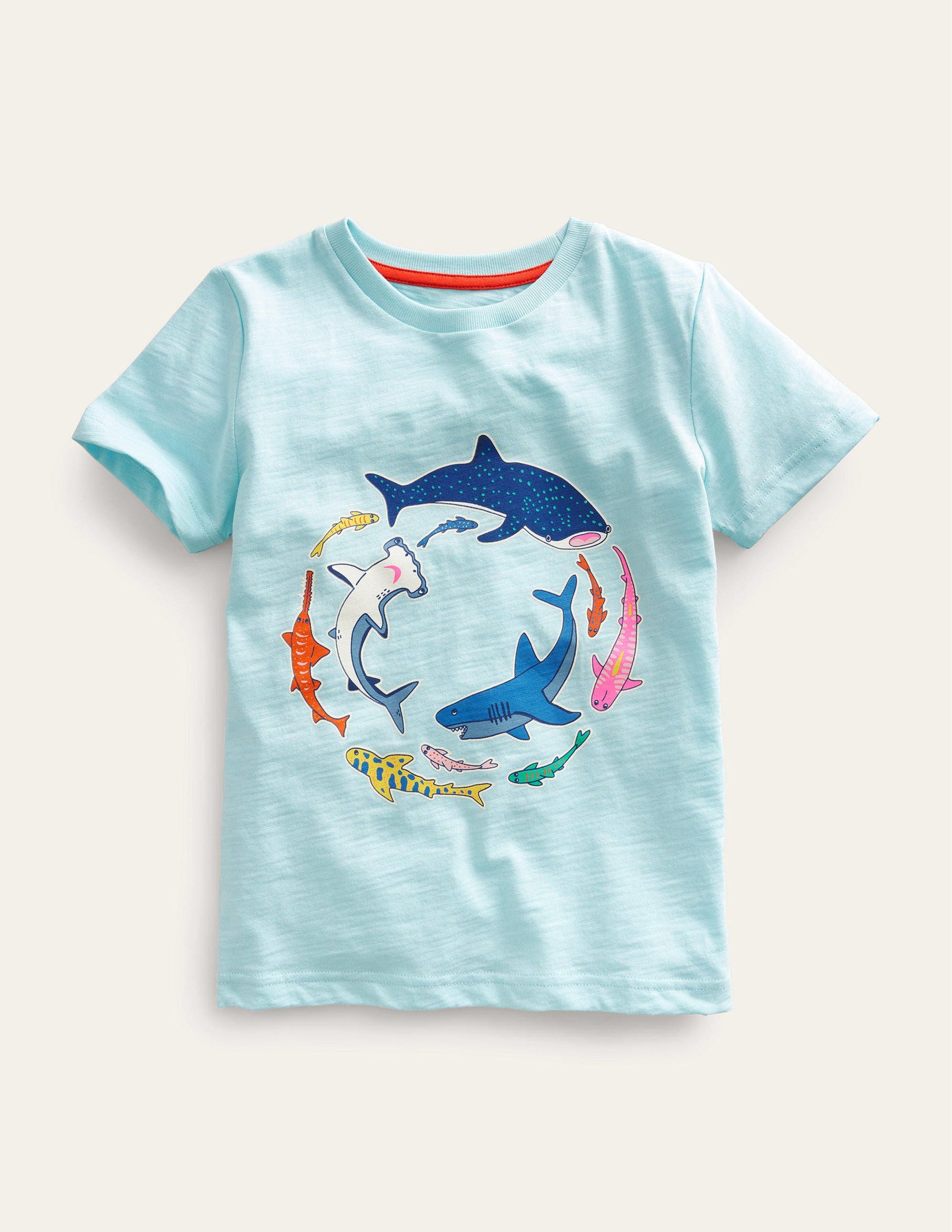 Im Dunkeln leuchtendes T-Shirt-Eisblau, Haie-1