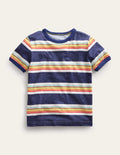 Retro Stripe Ringer T-shirt-Soft Starboard Blue/Multi