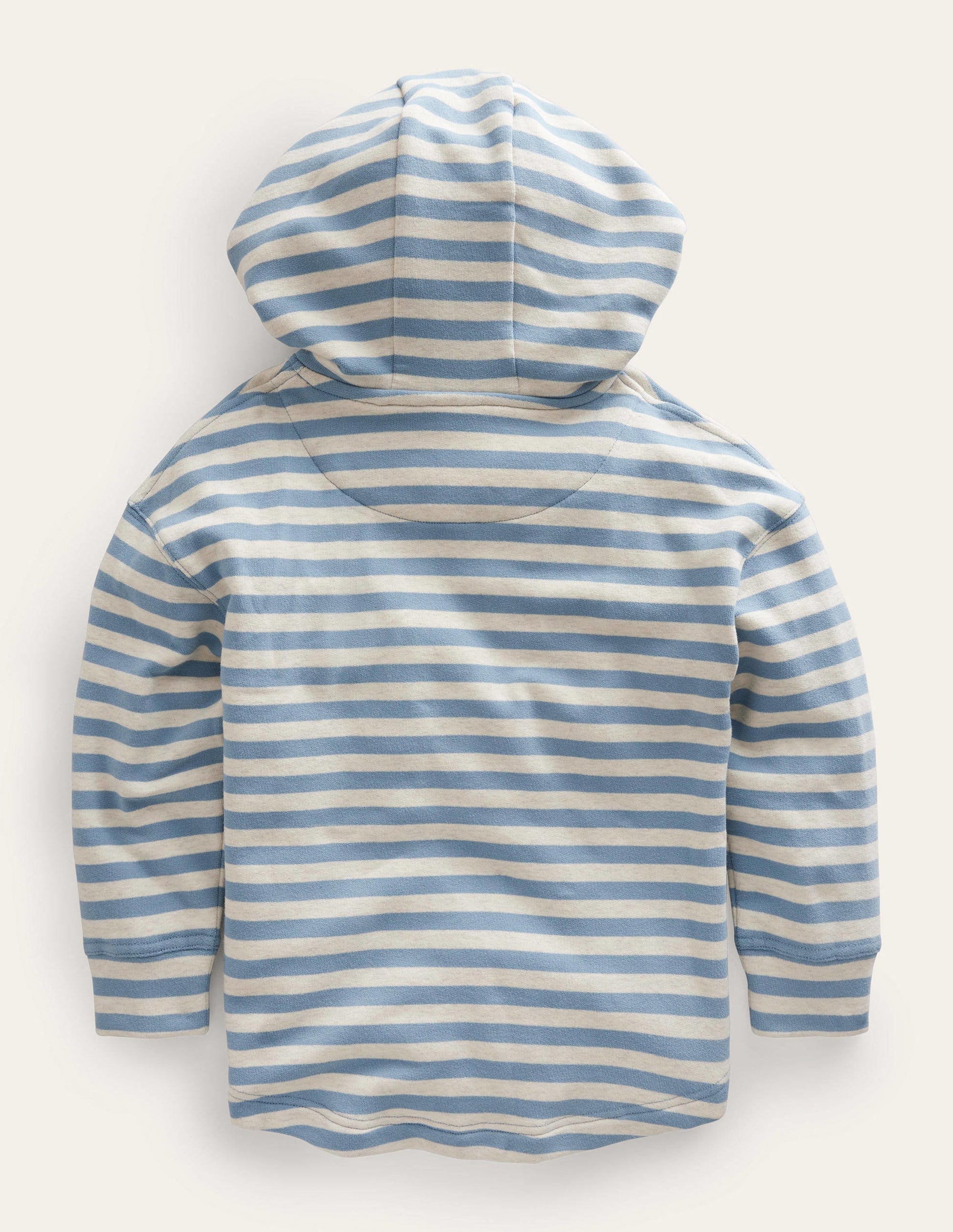 Lockerer Kapuzenpullover-Marineblau/Grau Meliert-2