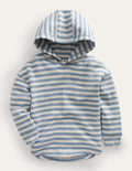 Lockerer Kapuzenpullover-Marineblau/Grau Meliert
