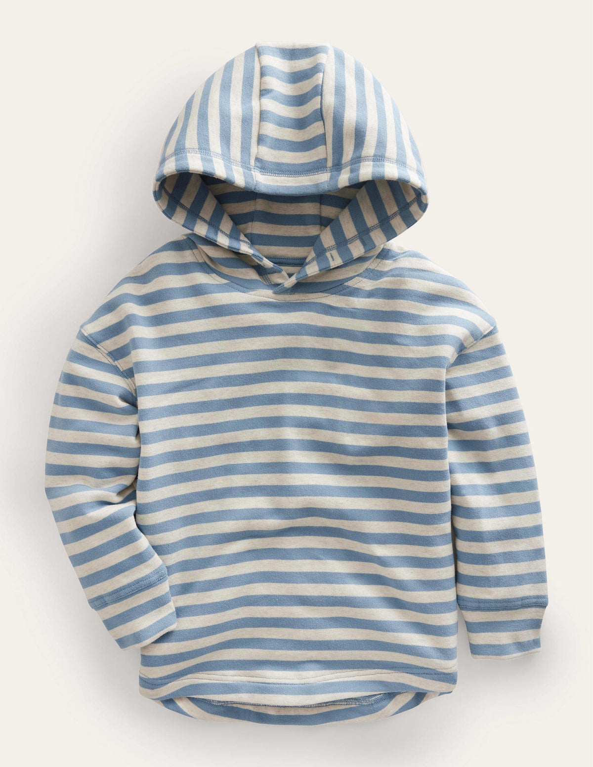 Lockerer Kapuzenpullover-Marineblau/Grau Meliert-1