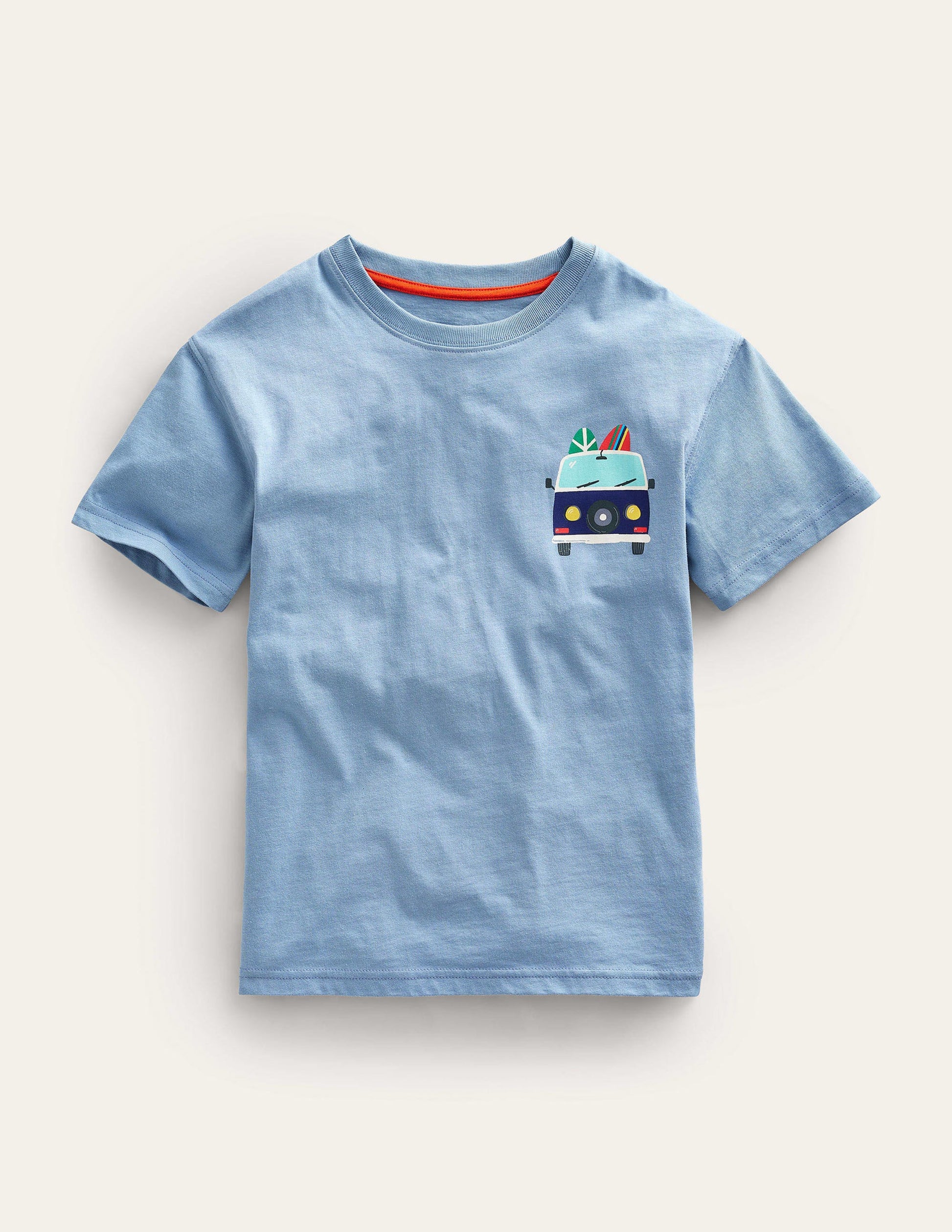 T-shirt à logo recto verso-Bleu galet-1