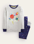 Snug Glow-in-the-dark Pyjamas-Grey Marl Space