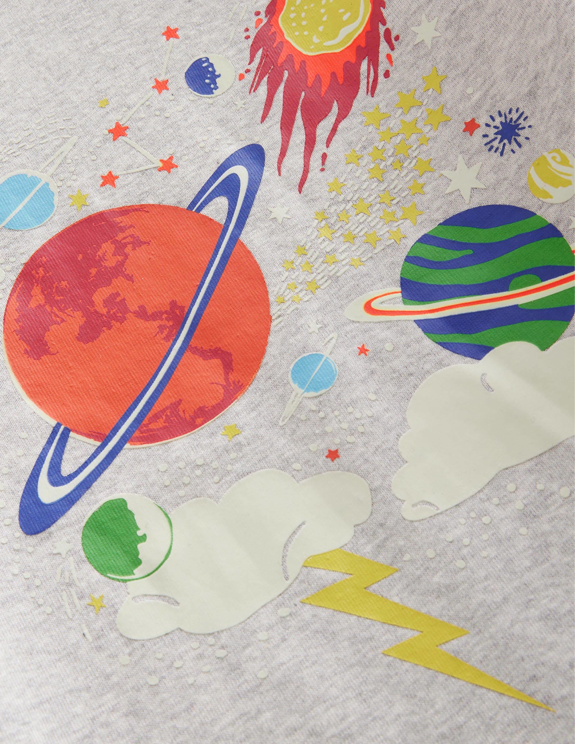 Snug Glow-in-the-dark Pyjamas-Grey Marl Space - Image 3