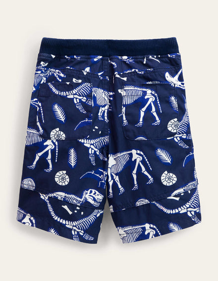 Abenteuer-Shorts-Segelblau, Dinosaurier-Skelette