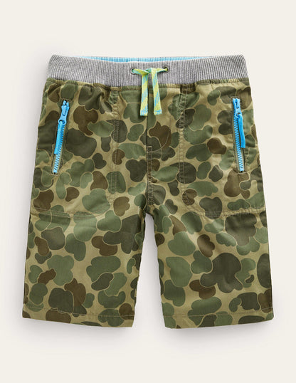 Abenteuer-Shorts-Khaki, Blasen-Camouflagemuster-1