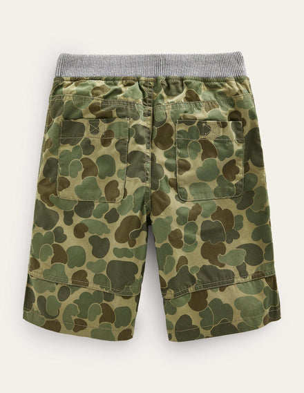 Abenteuer-Shorts-Khaki, Blasen-Camouflagemuster