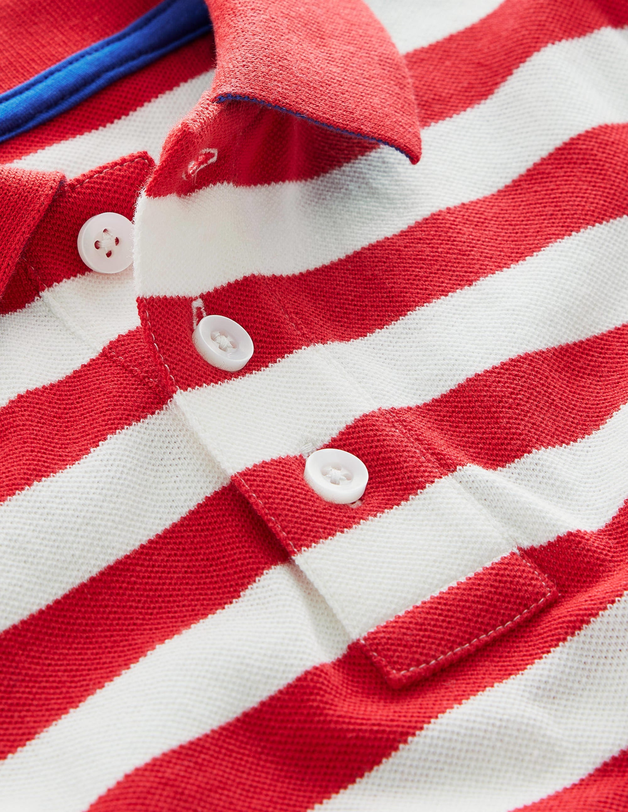 Polo en piqué-Marinière ivoire/rouge - Image 3