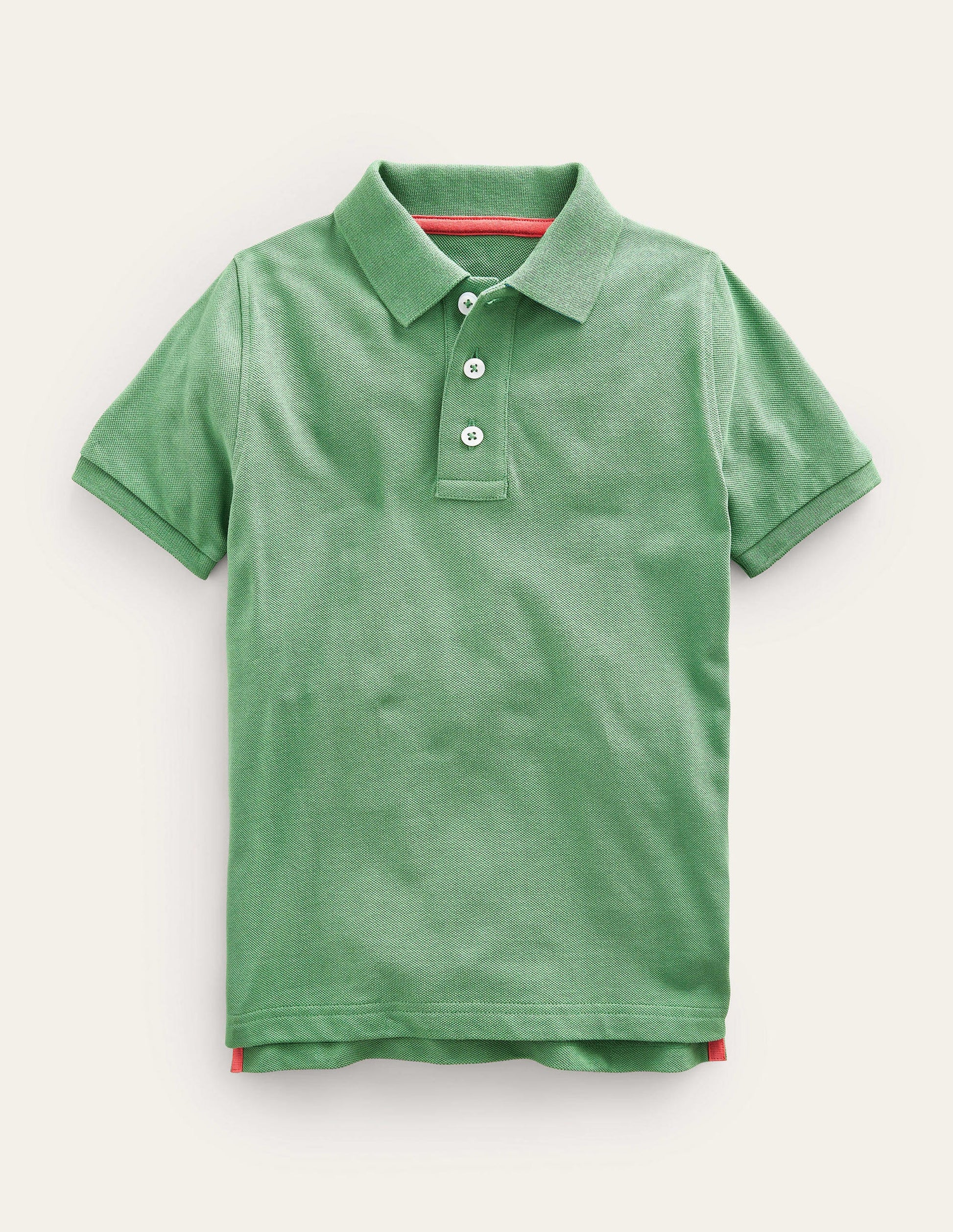 Polo en piqué-Vert herbe profond-1