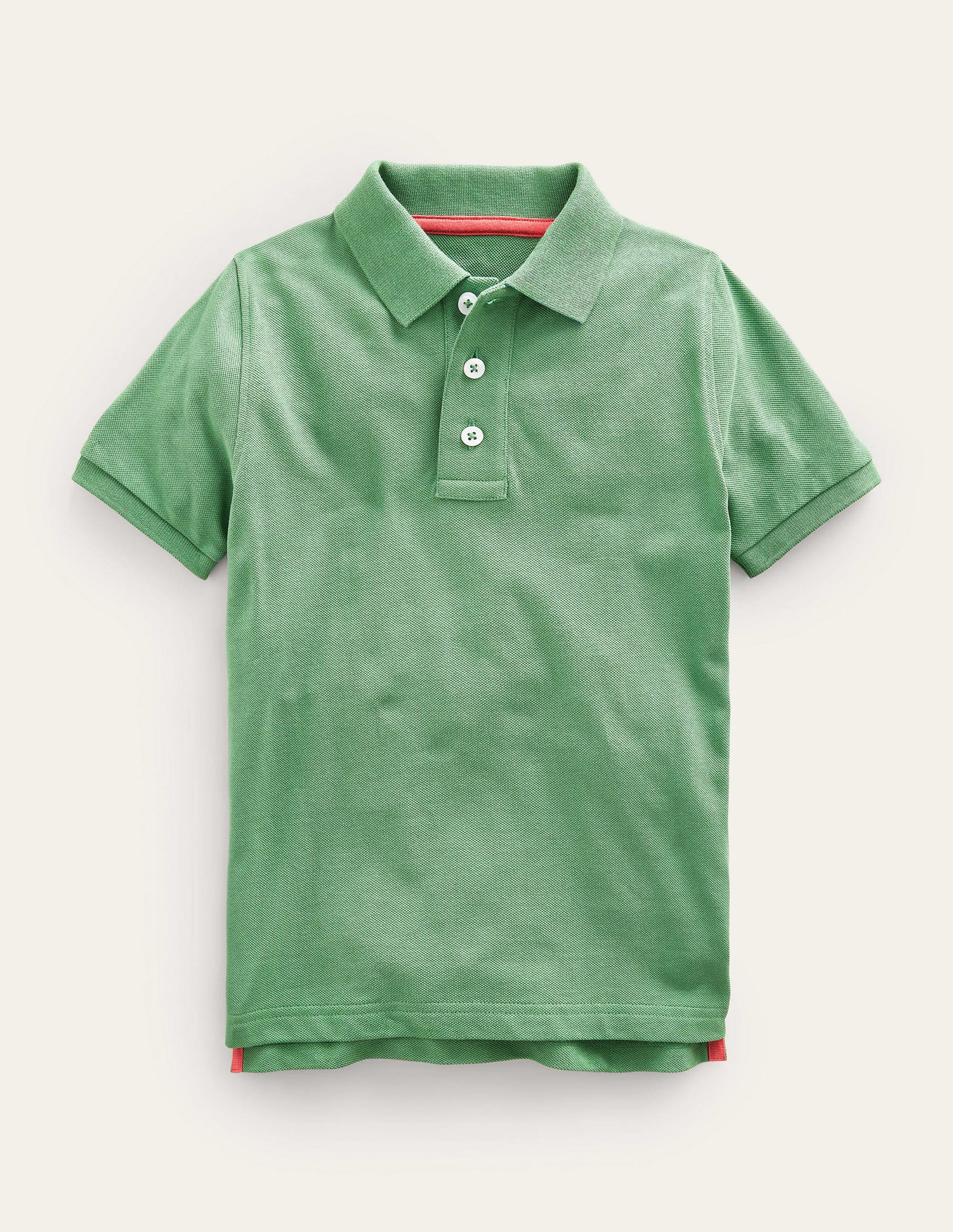Polo en piqué-Vert herbe profond - Image 1