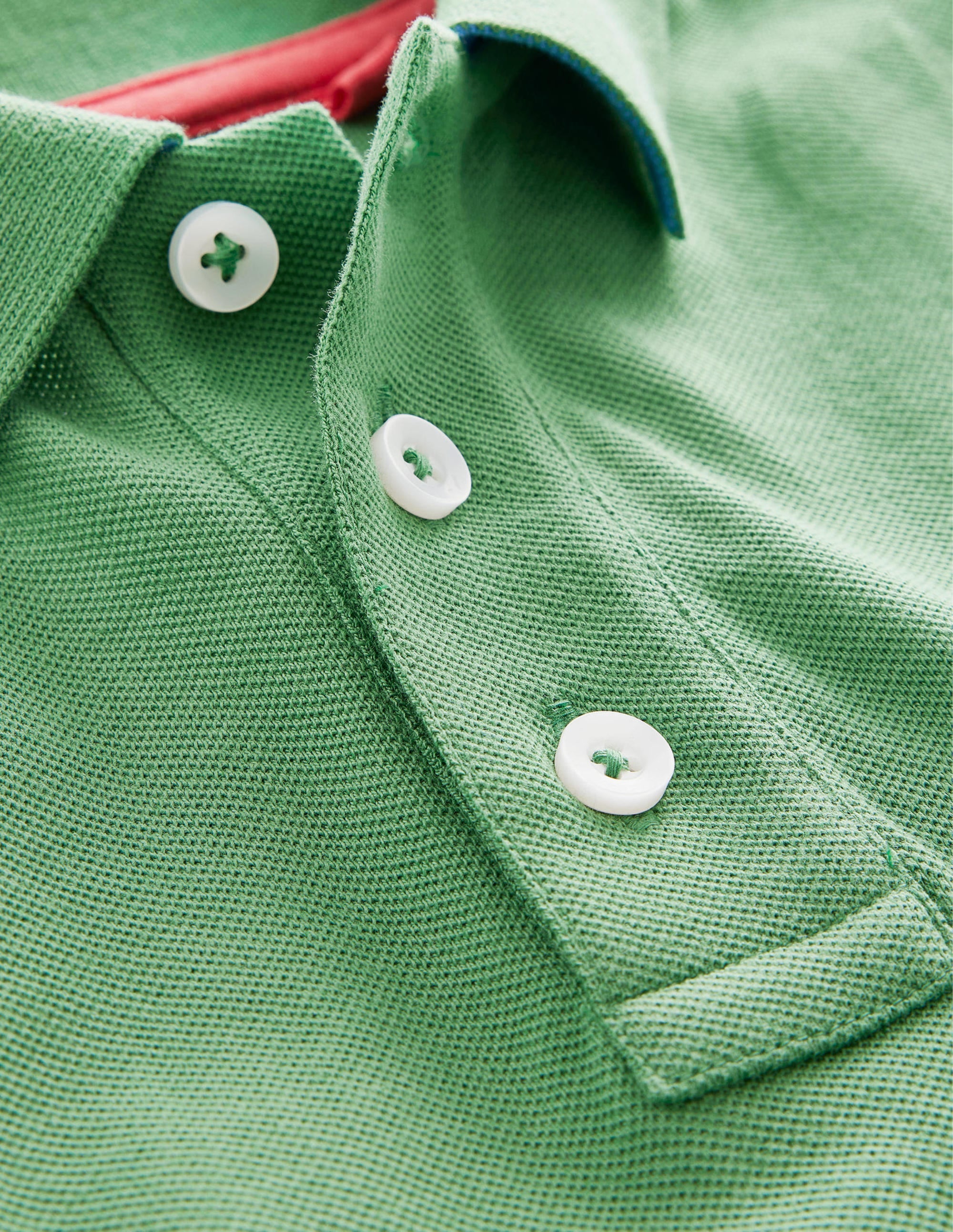 Polo en piqué-Vert herbe profond - Image 3