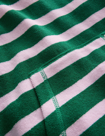 Poncho en éponge-Vert clairière ombragée/rose français-3