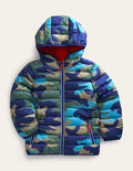 Cosy Pack-away Padded Jacket-Brilliant Blue Camo