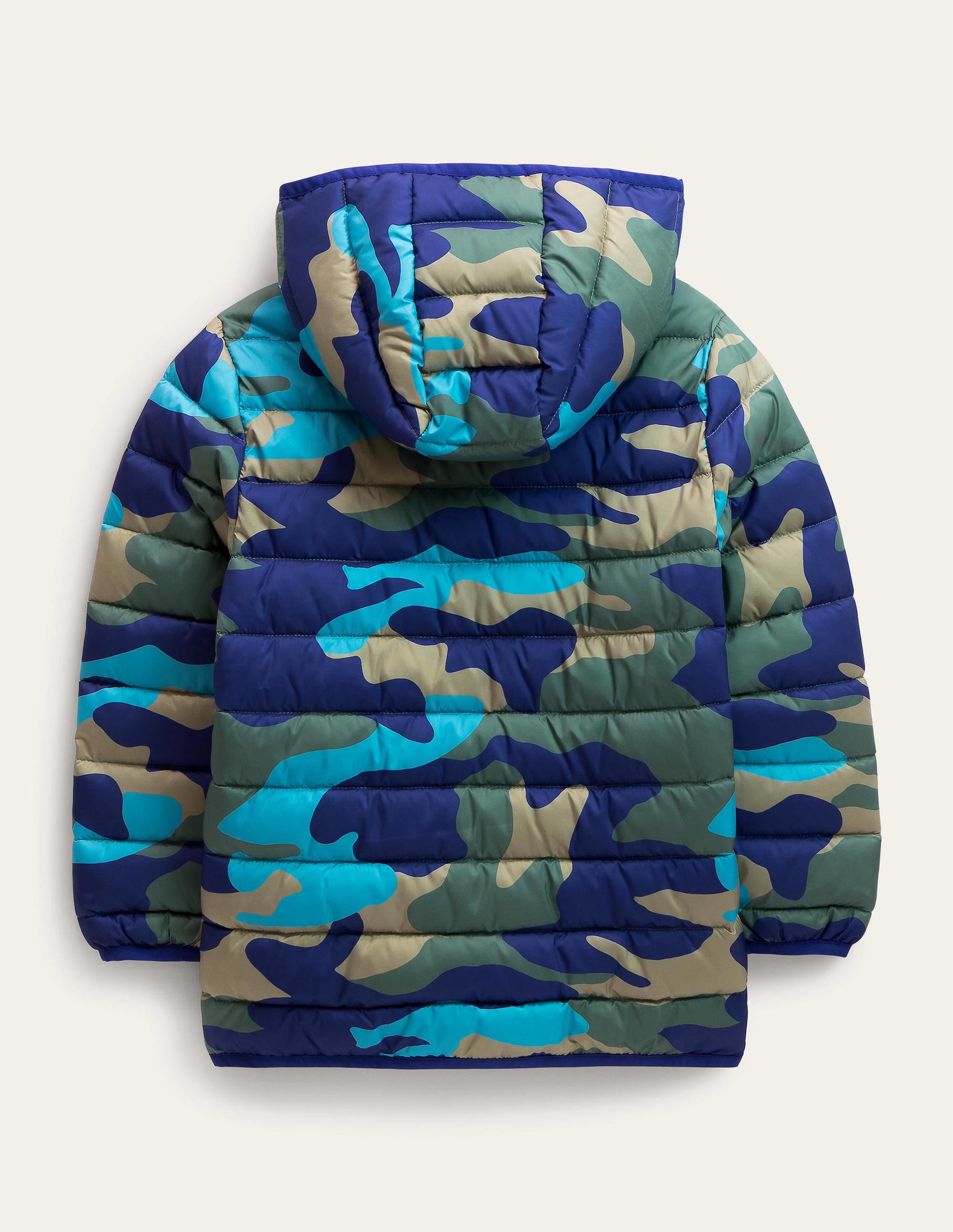 Cosy Pack-away Padded Jacket-Brilliant Blue Camo - Image 2