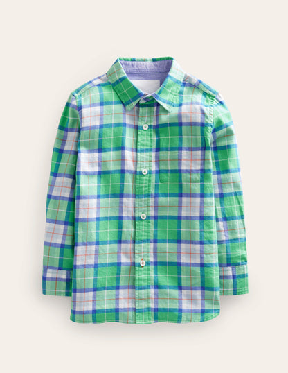 Lässiges Twill-Hemd-Zartes Grün, Kariert