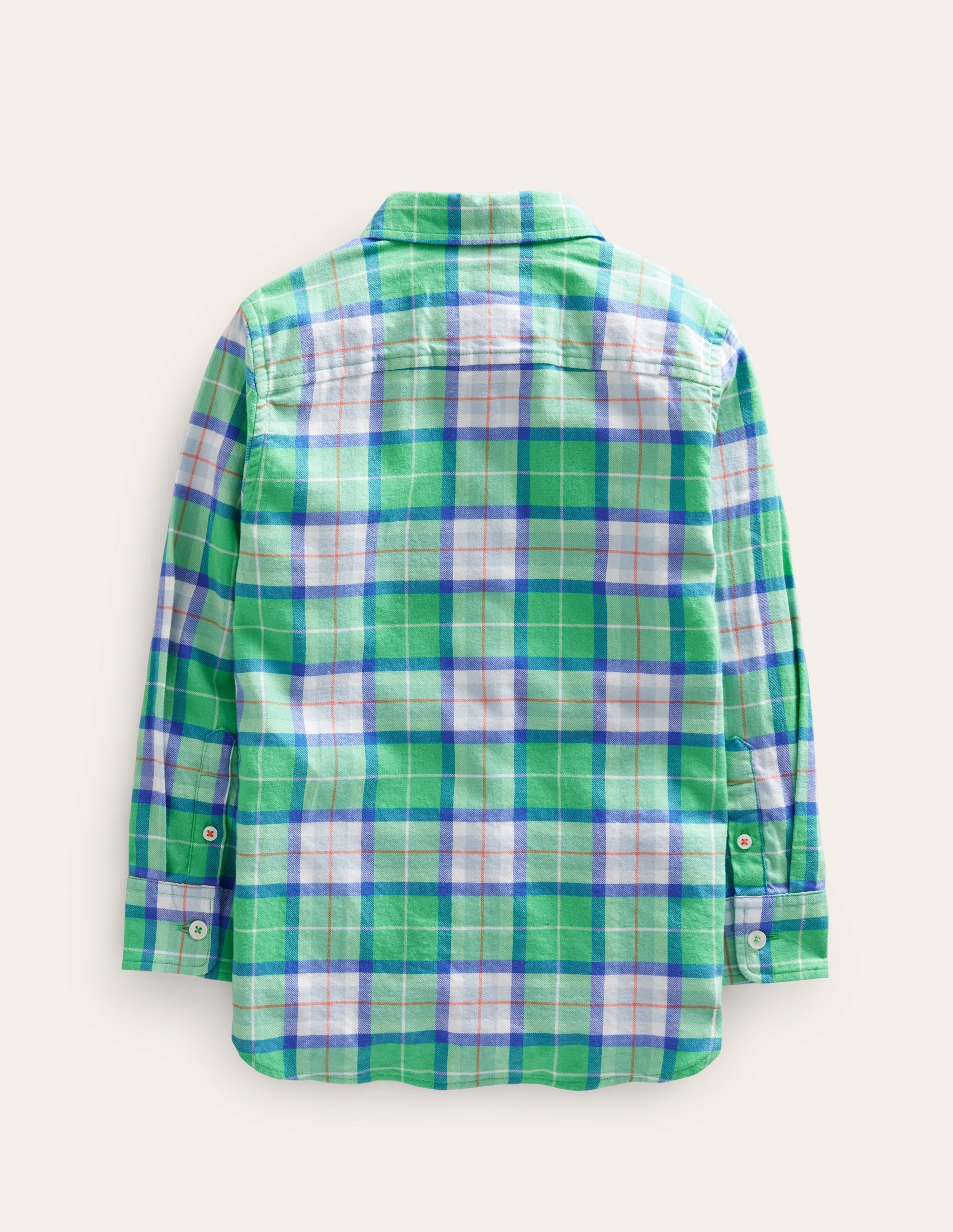 Chemise décontractée en sergé-Carreaux vert tendre - Image 2