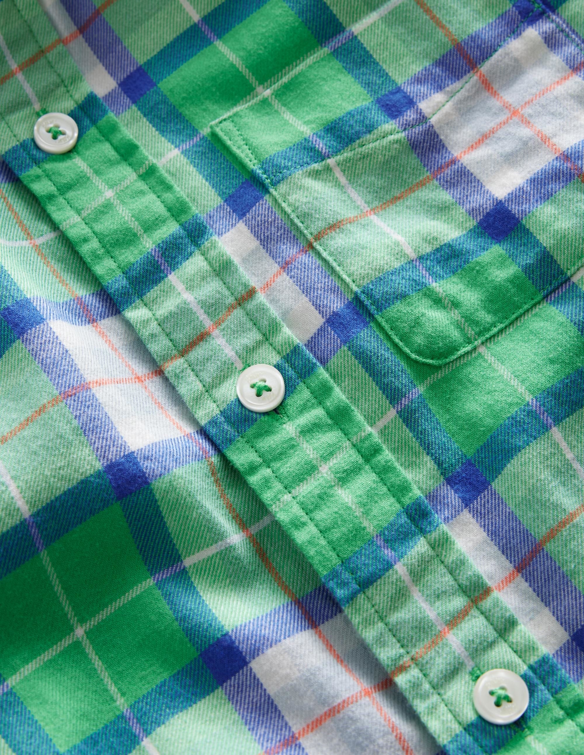 Chemise décontractée en sergé-Carreaux vert tendre - Image 3